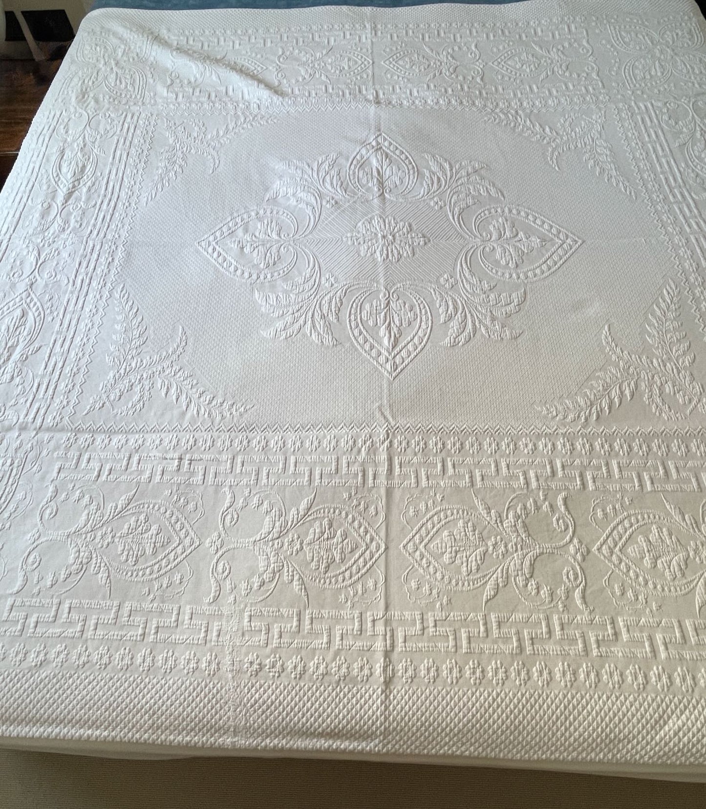 large white pique de marseille cotton bedspread antique french comforter washable king