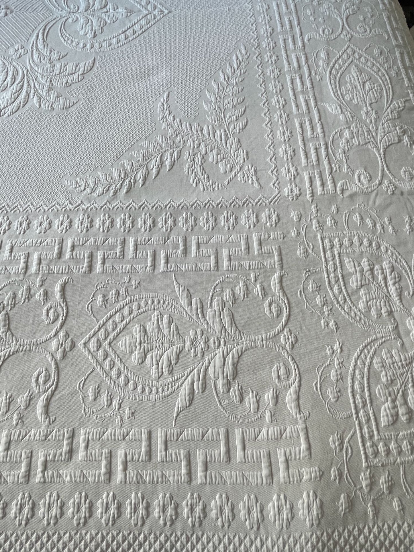 
                  
                    large white pique de marseille cotton bedspread antique french comforter washable king
                  
                