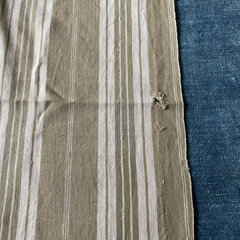 
                  
                    striped fabric remnant toile de matelas grey upholstery cushion material vintage french textiles
                  
                