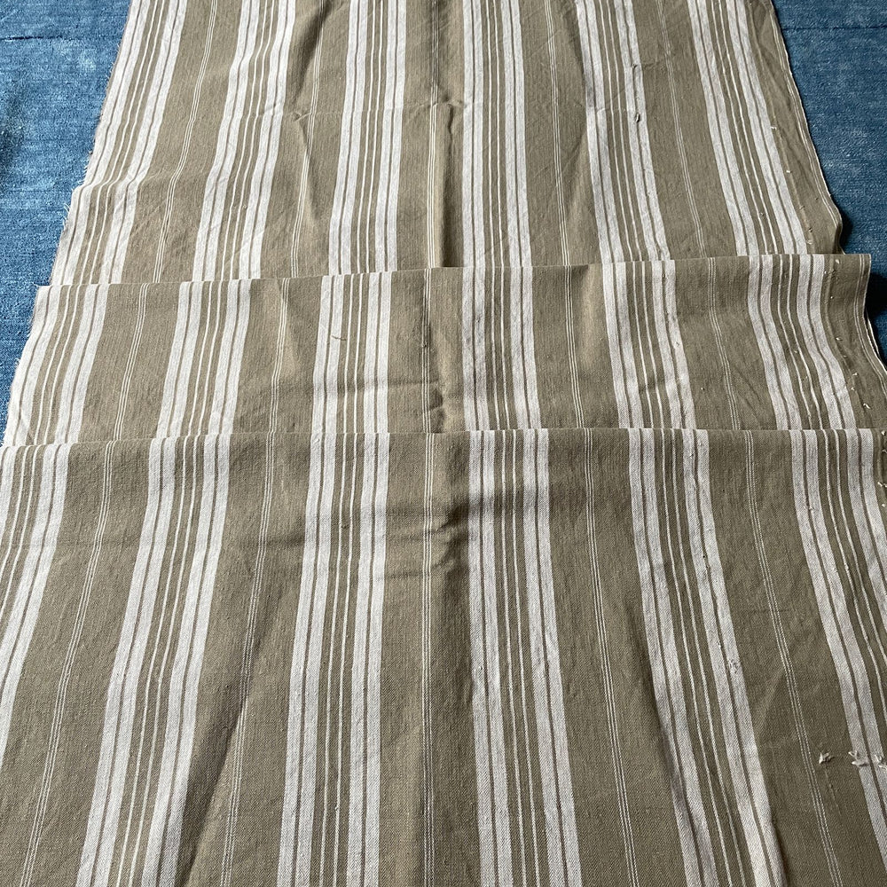 
                  
                    striped fabric remnant toile de matelas grey upholstery cushion material vintage french textiles
                  
                