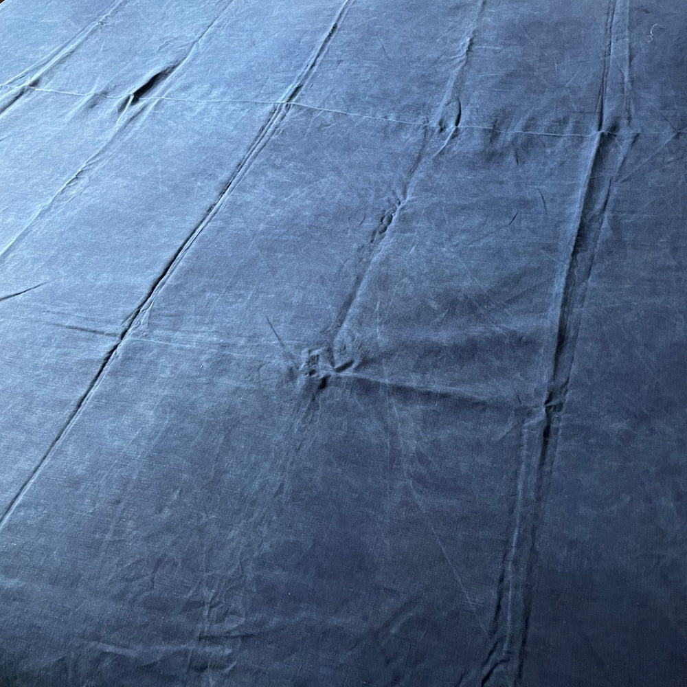 antique french indigo blue linen sheet fabric cushion material tablecloth navy blue wasshable