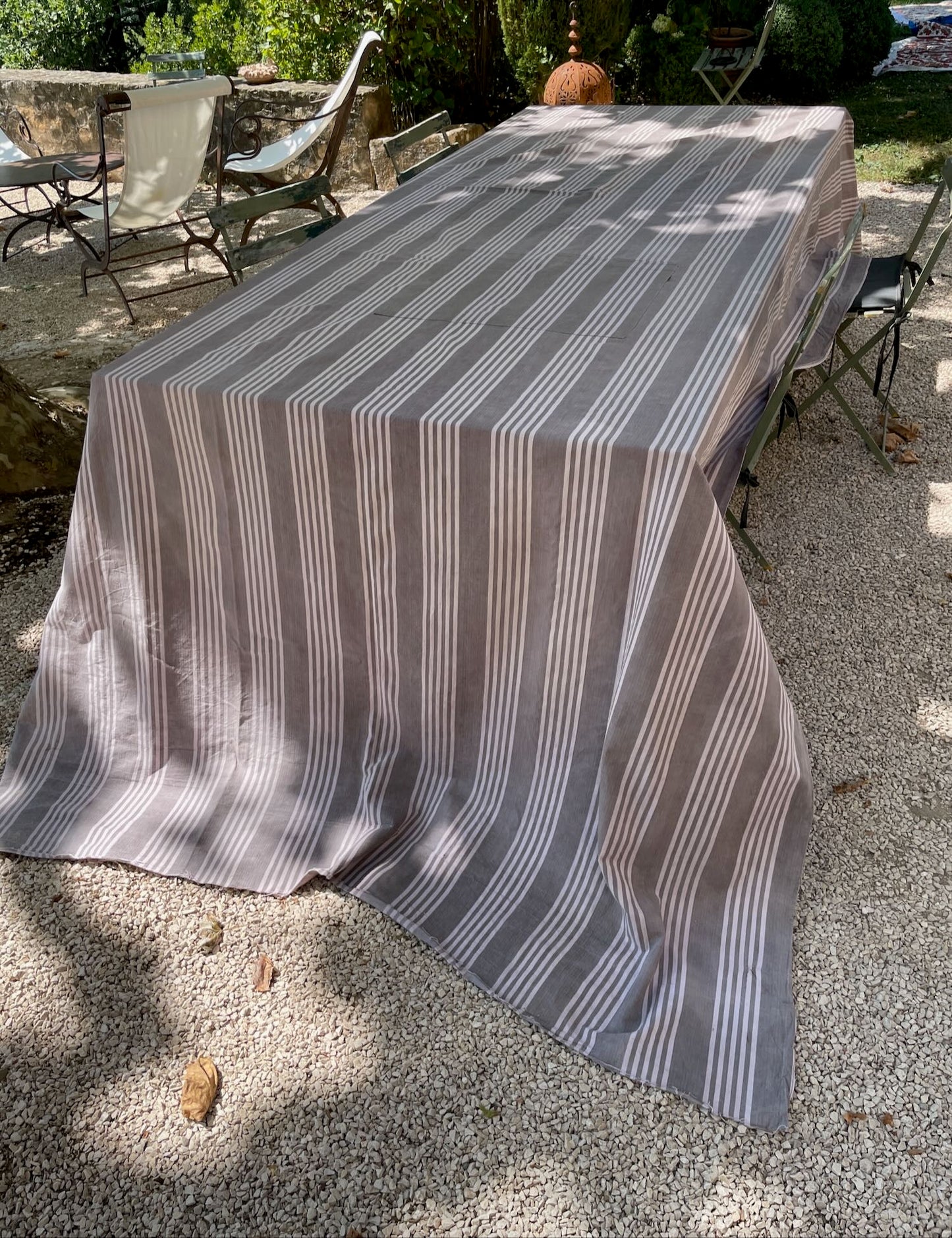 
                  
                    antique french ticking striped fabric cotton grey white toile de matelas 4 metres upholstery fabric
                  
                