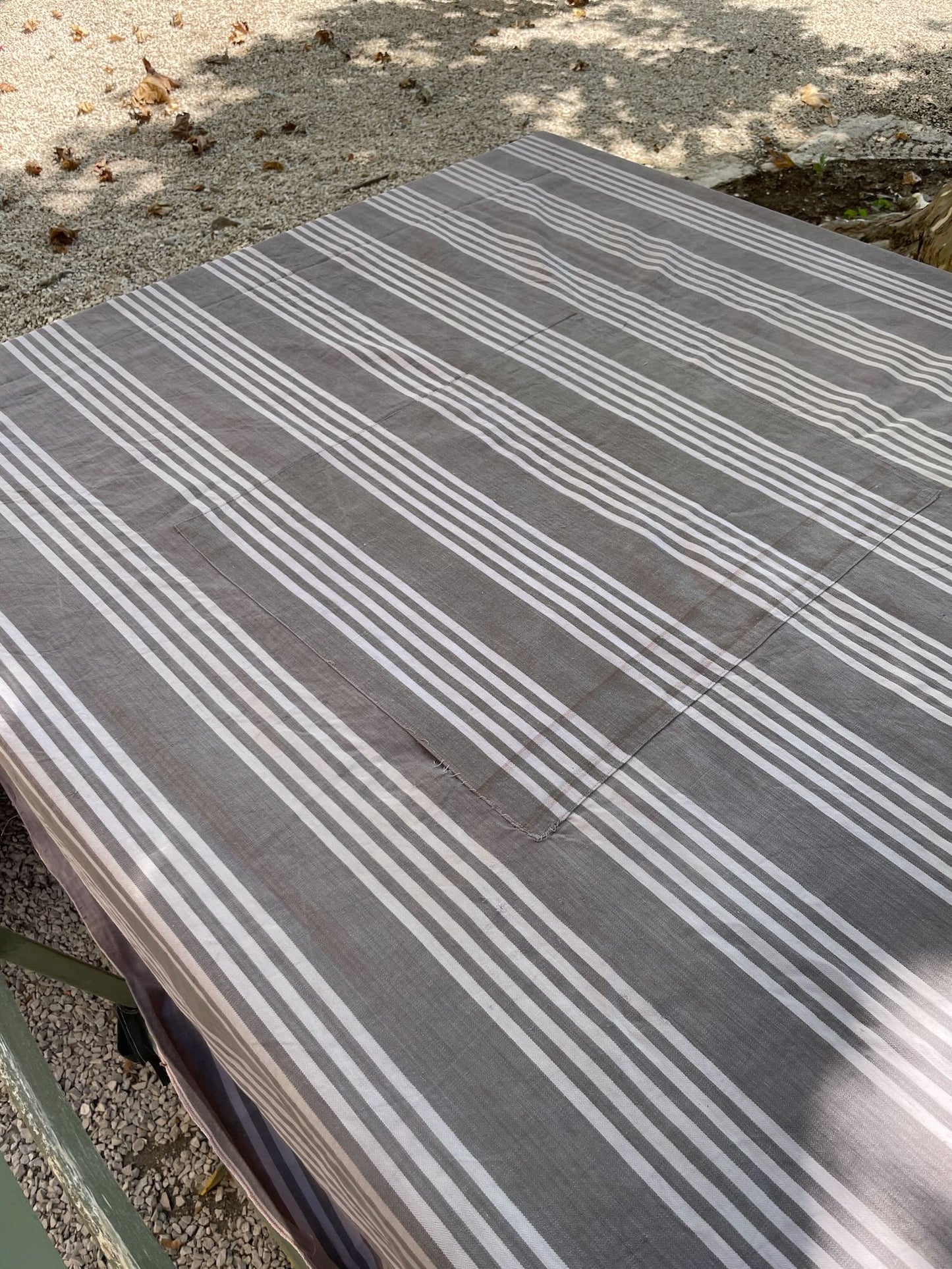 
                  
                    antique french ticking striped fabric cotton grey white toile de matelas 4 metres upholstery fabric
                  
                