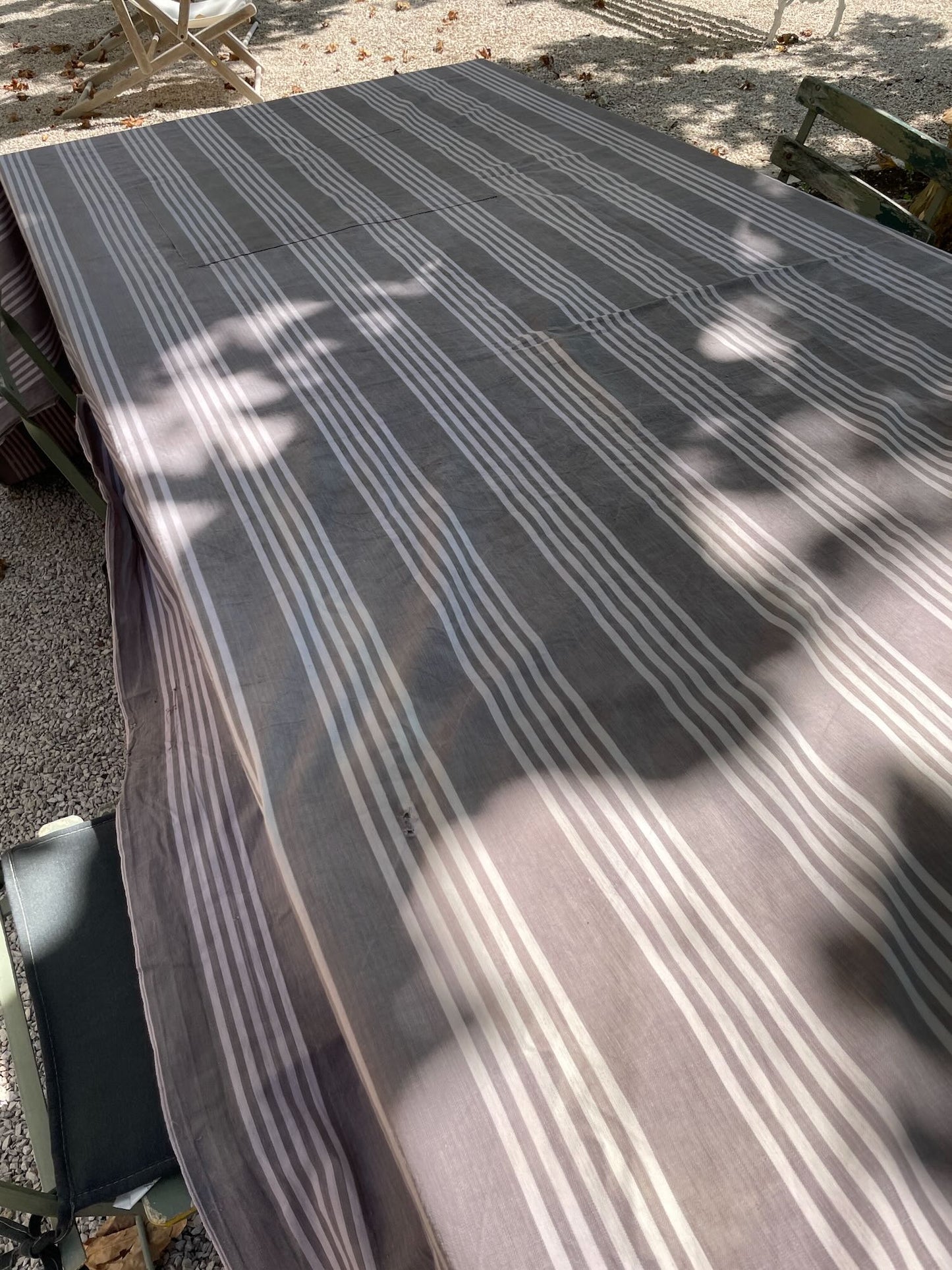 
                  
                    antique french ticking striped fabric cotton grey white toile de matelas 4 metres upholstery fabric
                  
                