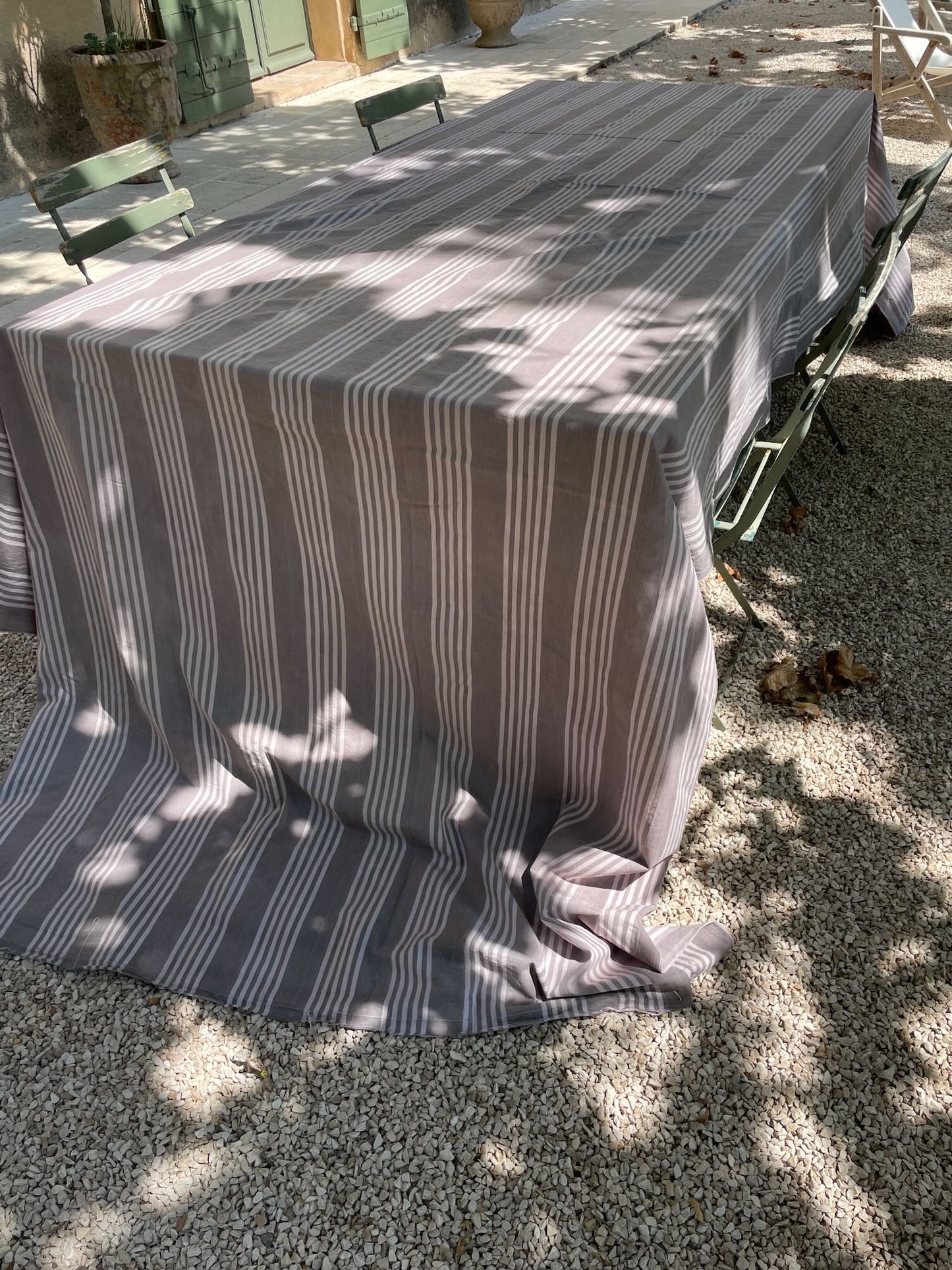 
                  
                    antique french ticking striped fabric cotton grey white toile de matelas 4 metres upholstery fabric
                  
                