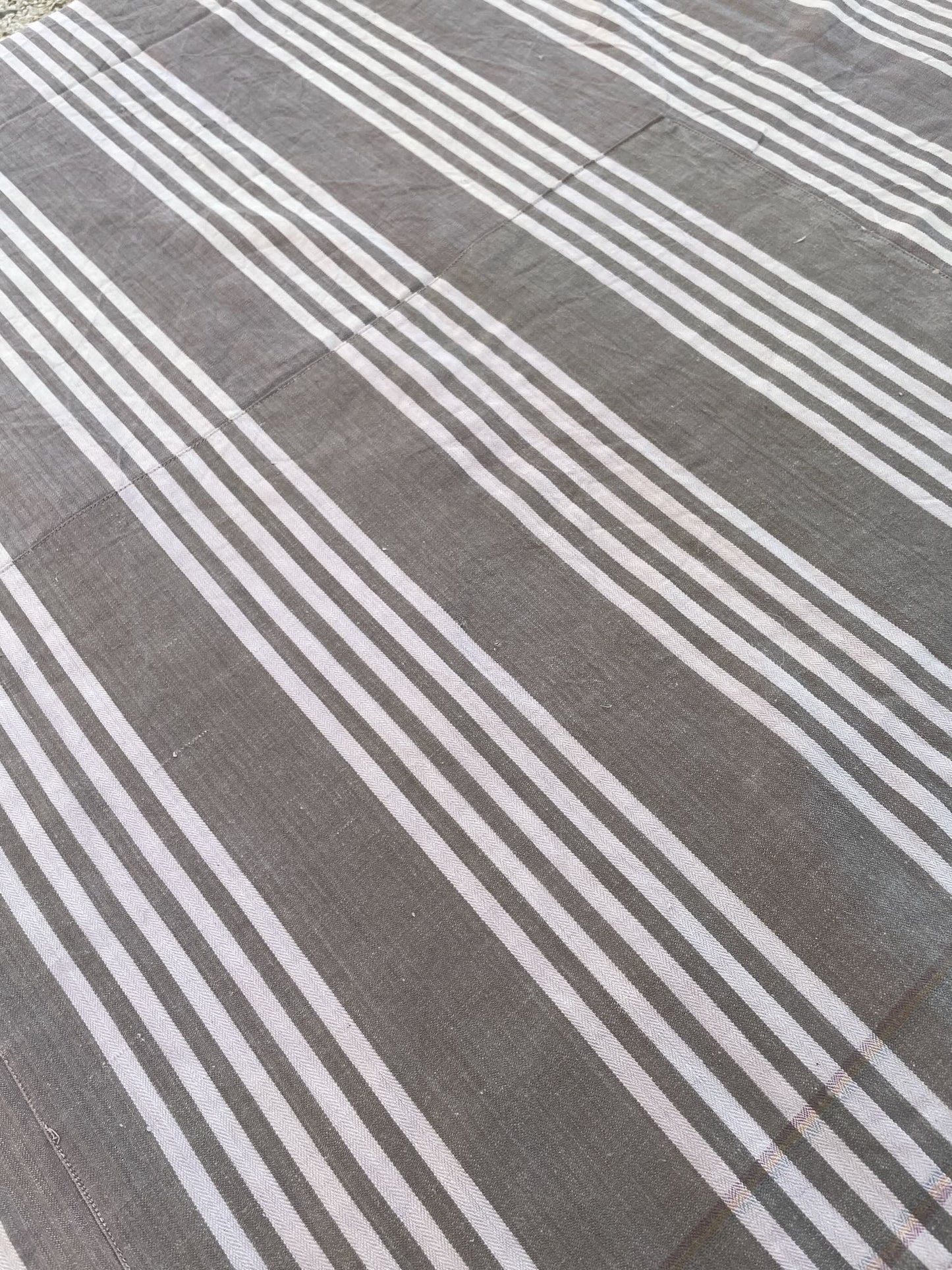 
                  
                    antique french ticking striped fabric cotton grey white toile de matelas 4 metres upholstery fabric
                  
                
