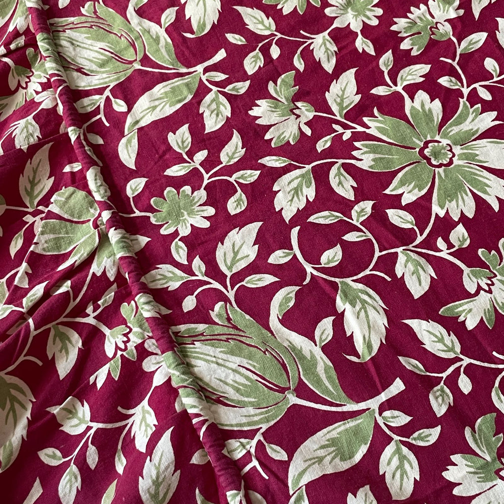 
                  
                    antique french cotton bedspread red green lightweight cotton for sewing projects cushions
                  
                