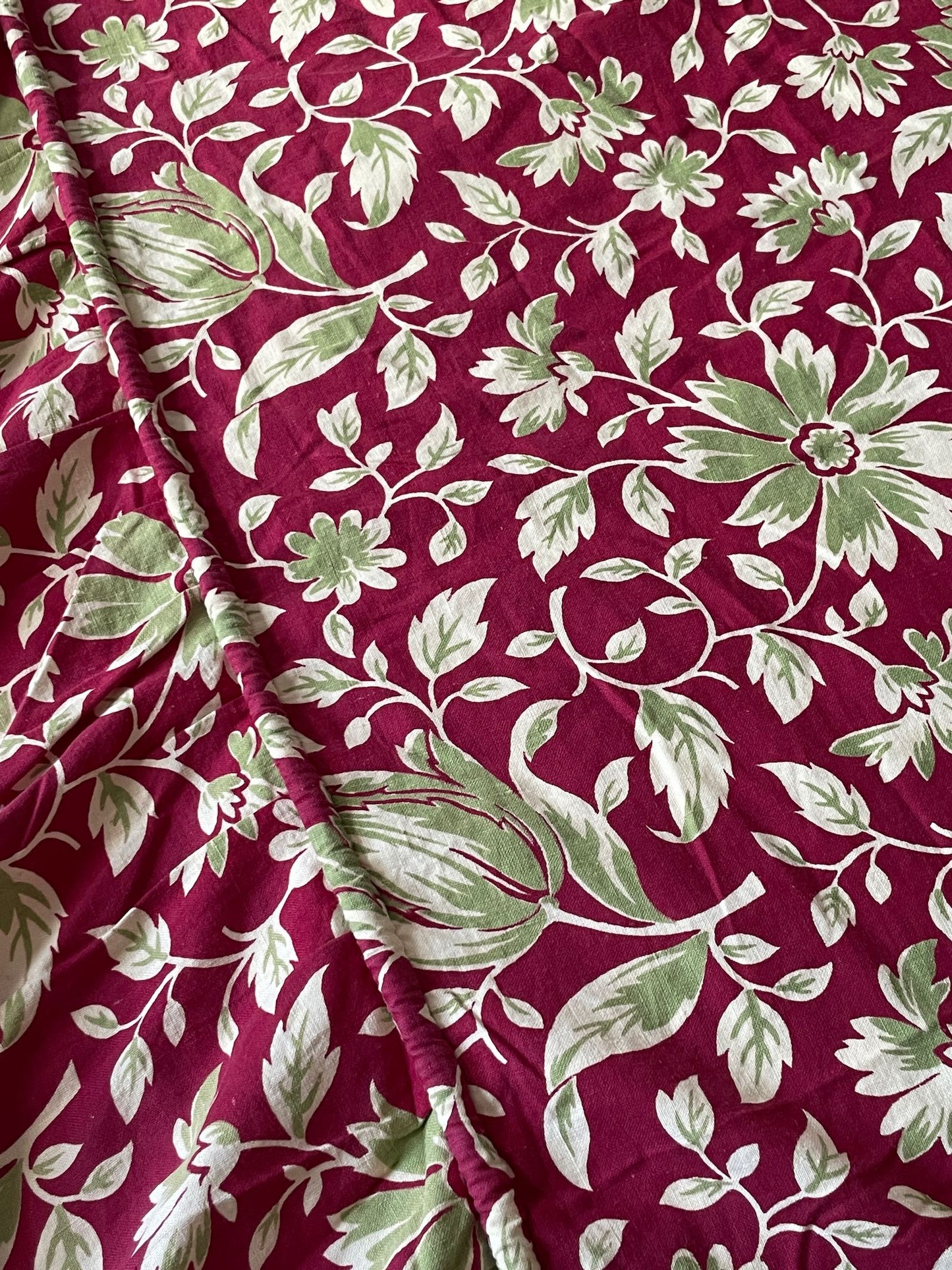 
                  
                    antique french cotton bedspread red green lightweight cotton for sewing projects cushions
                  
                