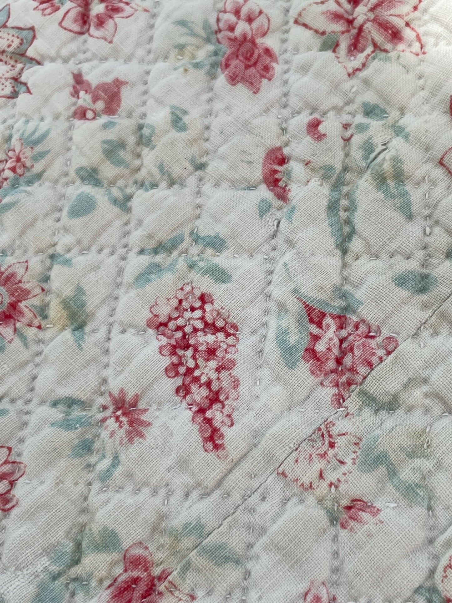 
                  
                    Antique French Quilt Pale Pink Flowers
                  
                