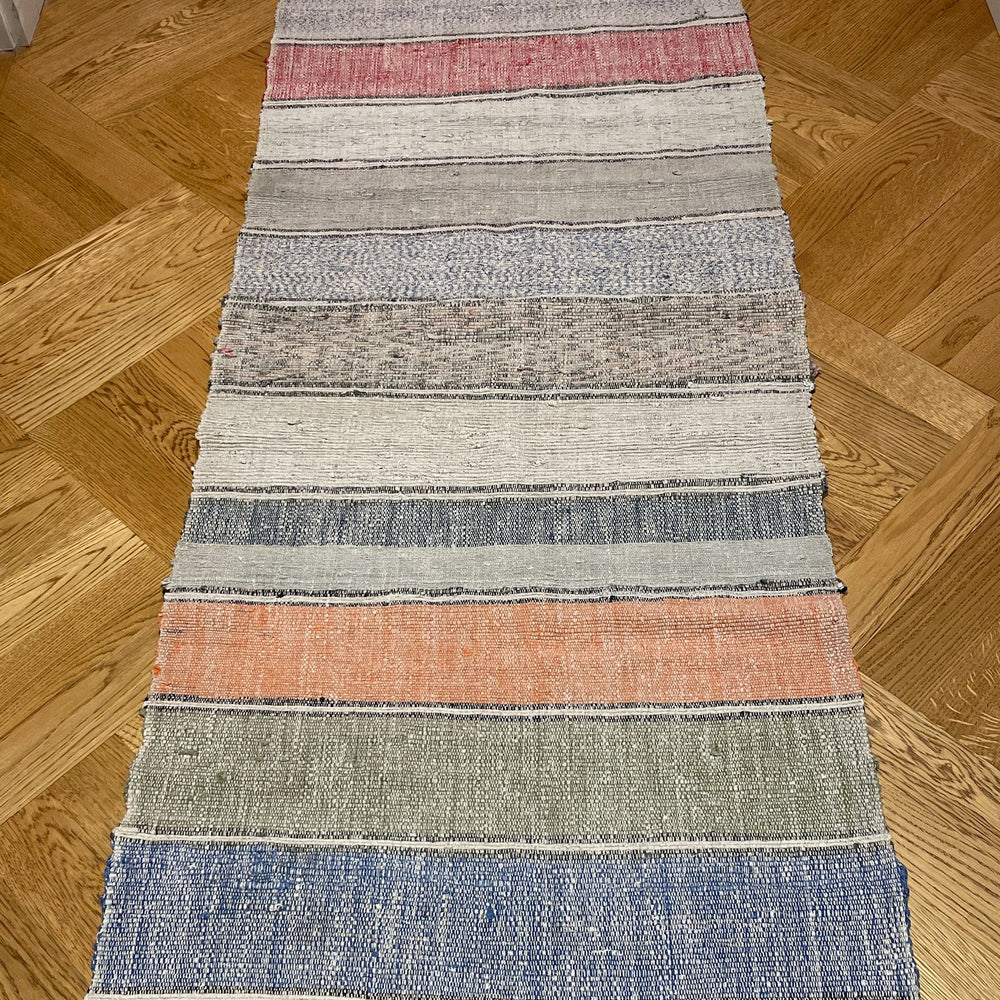 striped cotton mat rug floor runner kitchen carpet washable blue pink grey trasmatta small