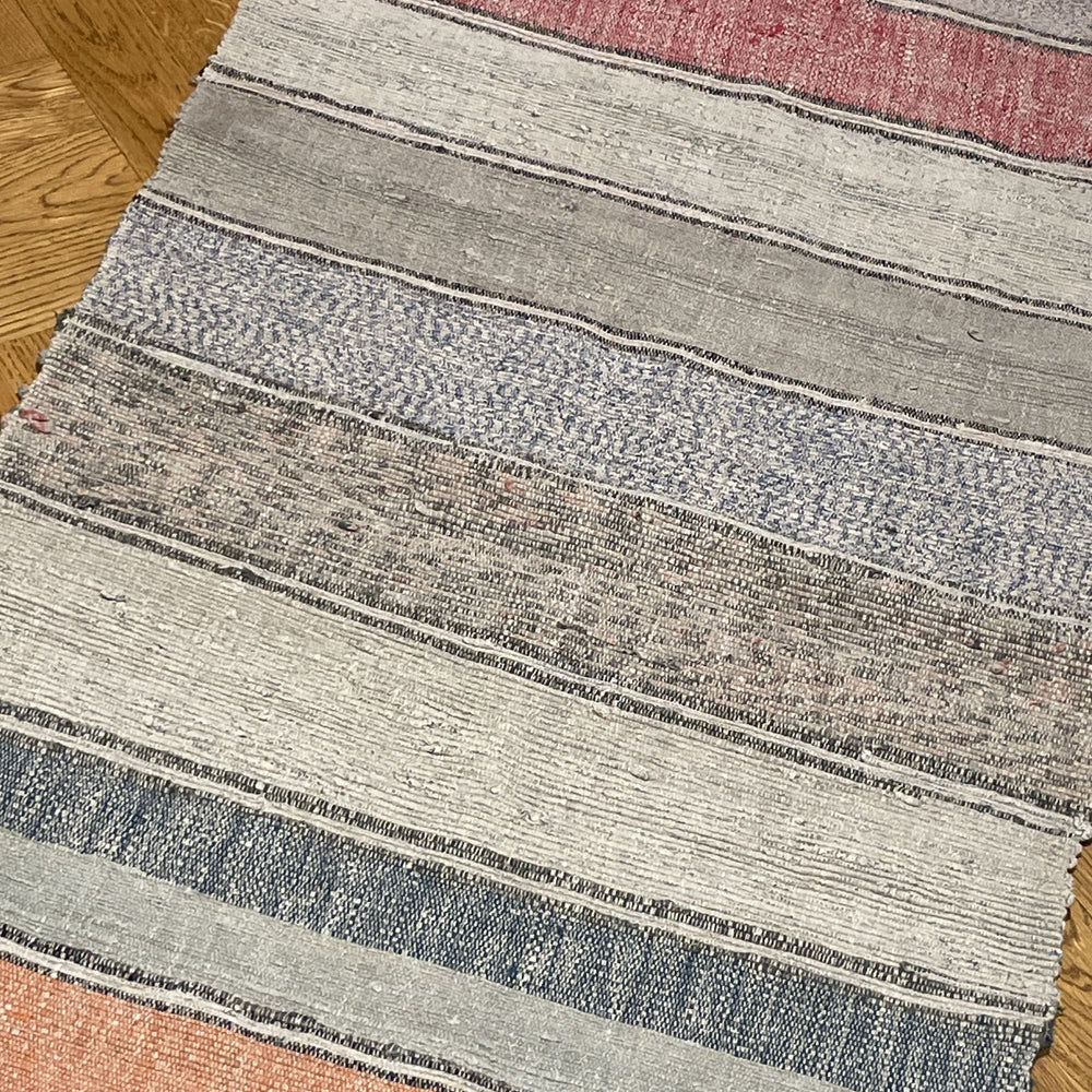 striped cotton mat rug floor runner kitchen carpet washable blue pink grey trasmatta small