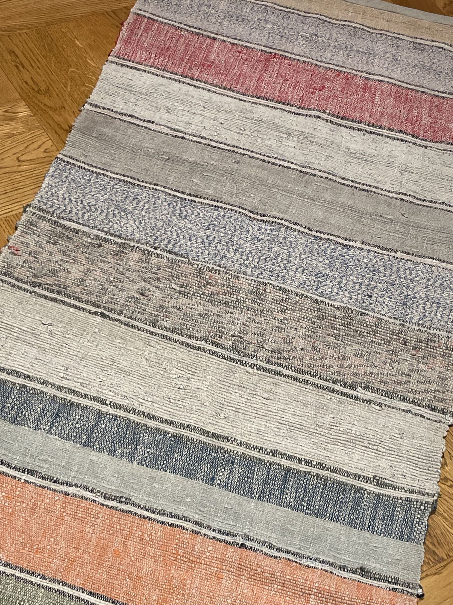 striped cotton mat rug floor runner kitchen carpet washable blue pink grey trasmatta small