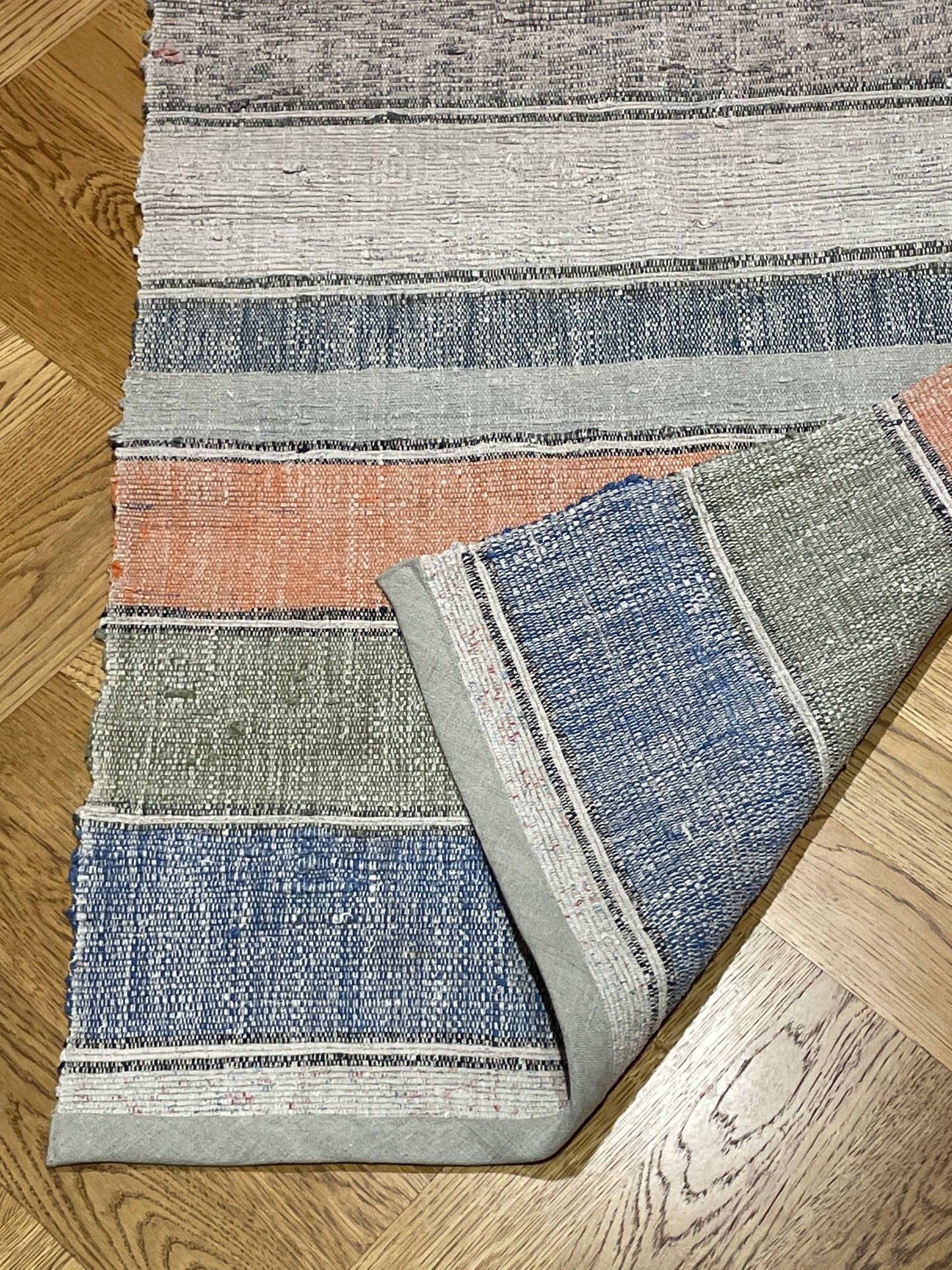 
                  
                    striped cotton mat rug floor runner kitchen carpet washable blue pink grey trasmatta small
                  
                