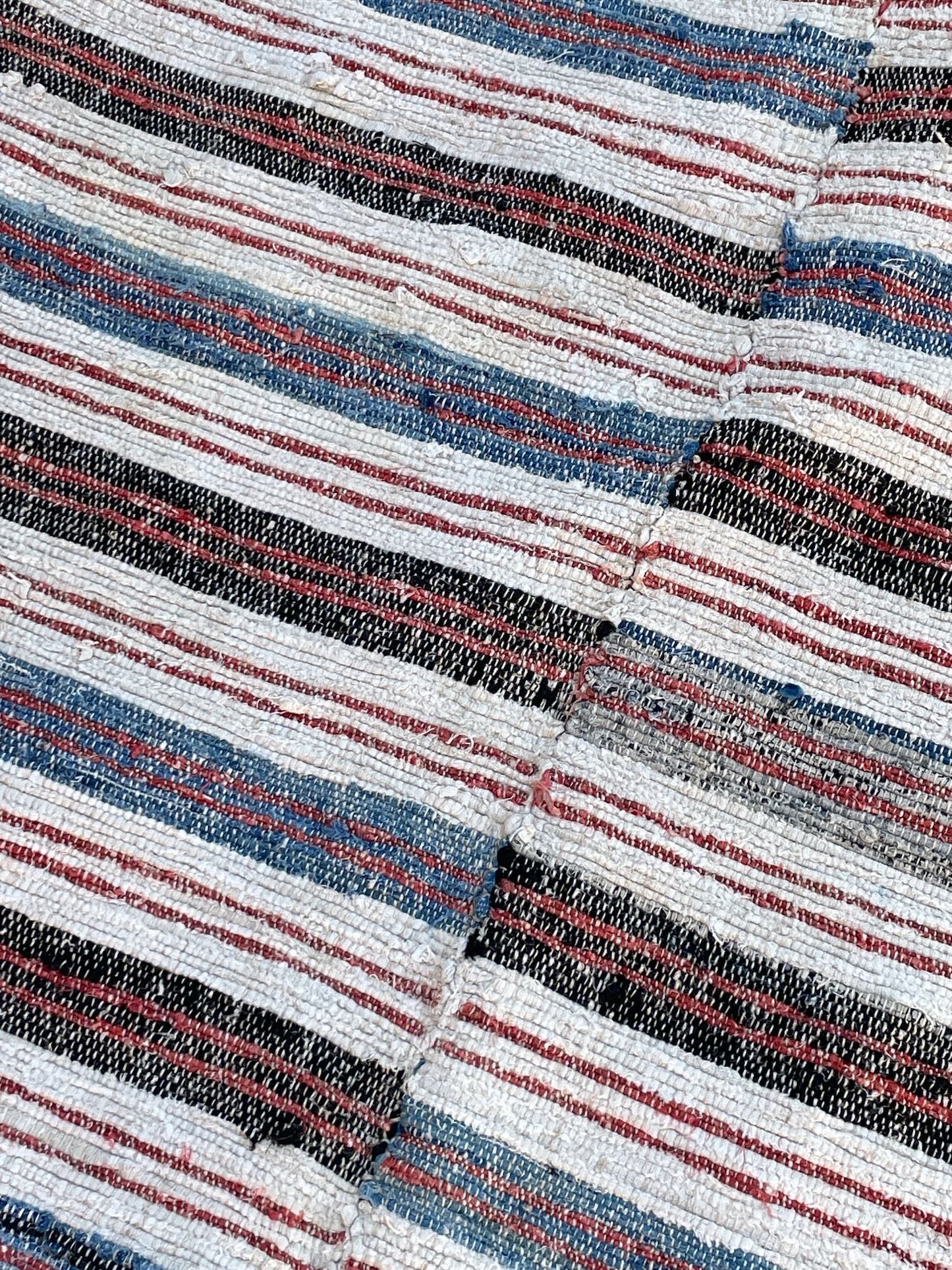 
                  
                    striped indigo blue red grey rag rug cotton vintage rustic floor mat washable wide trasmatta
                  
                