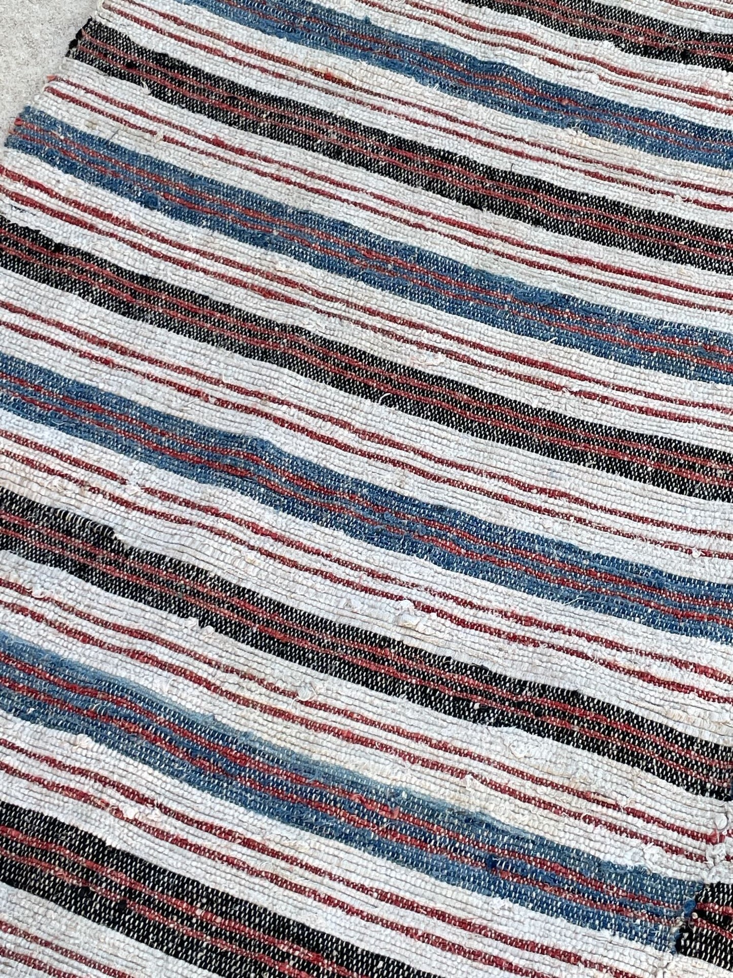 
                  
                    striped indigo blue red grey rag rug cotton vintage rustic floor mat washable wide trasmatta
                  
                