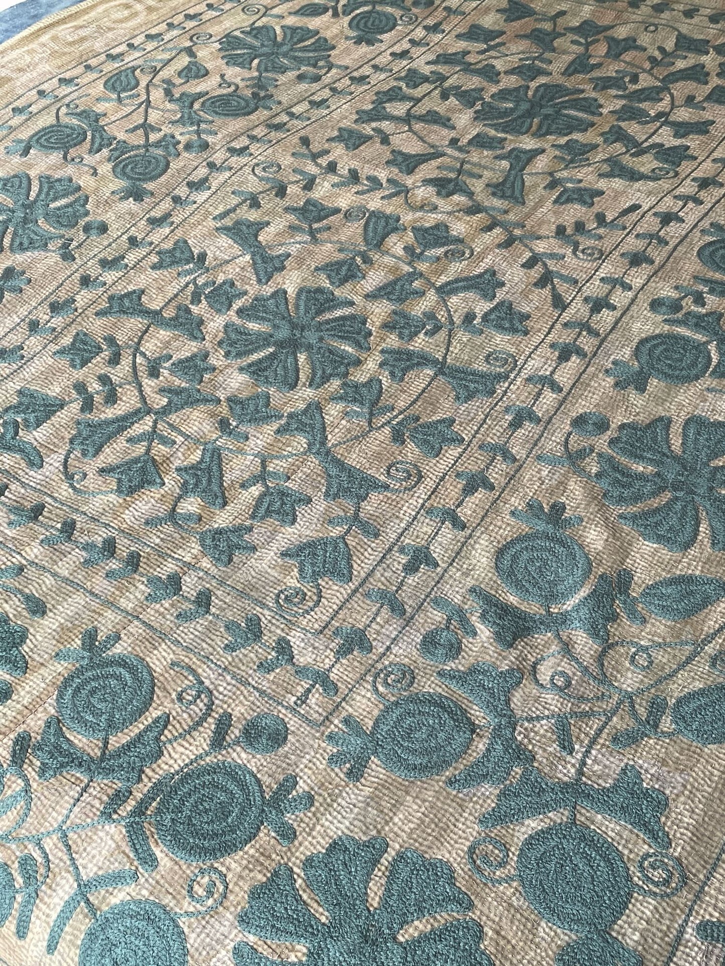 
                  
                    Vintage Kantha Throw with Suzani Embroidery 512
                  
                