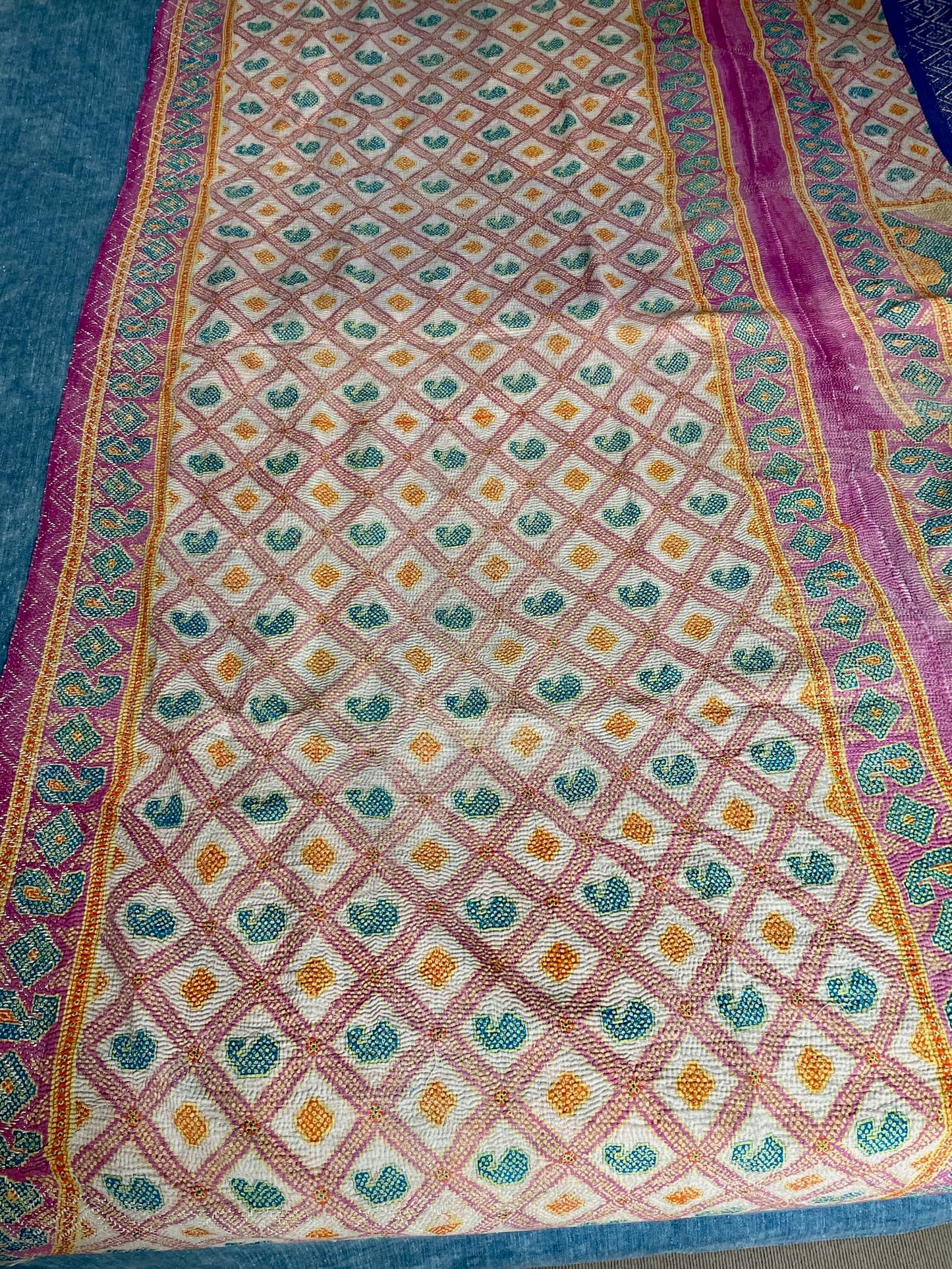 
                  
                    pink orange bright pretty vintage kantha quilt sofa throw decorative blanket washable cotton
                  
                