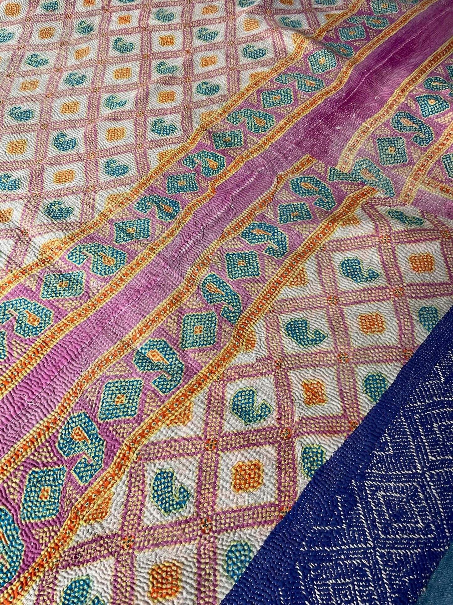 
                  
                    pink orange bright pretty vintage kantha quilt sofa throw decorative blanket washable cotton
                  
                