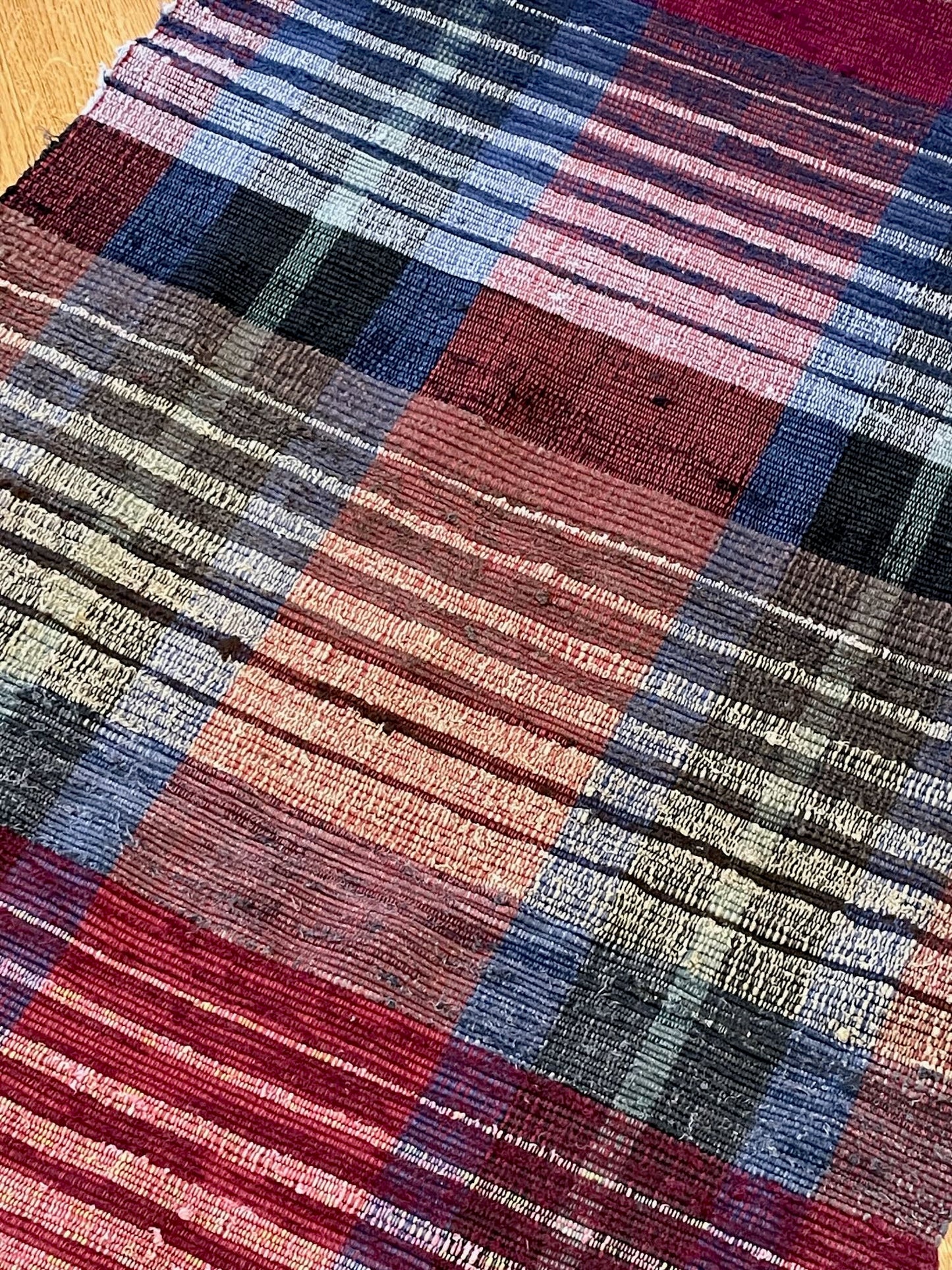 
                  
                    red blue green checked tartan rag rug plaid floor runner cotton washable vintage rustic mat
                  
                