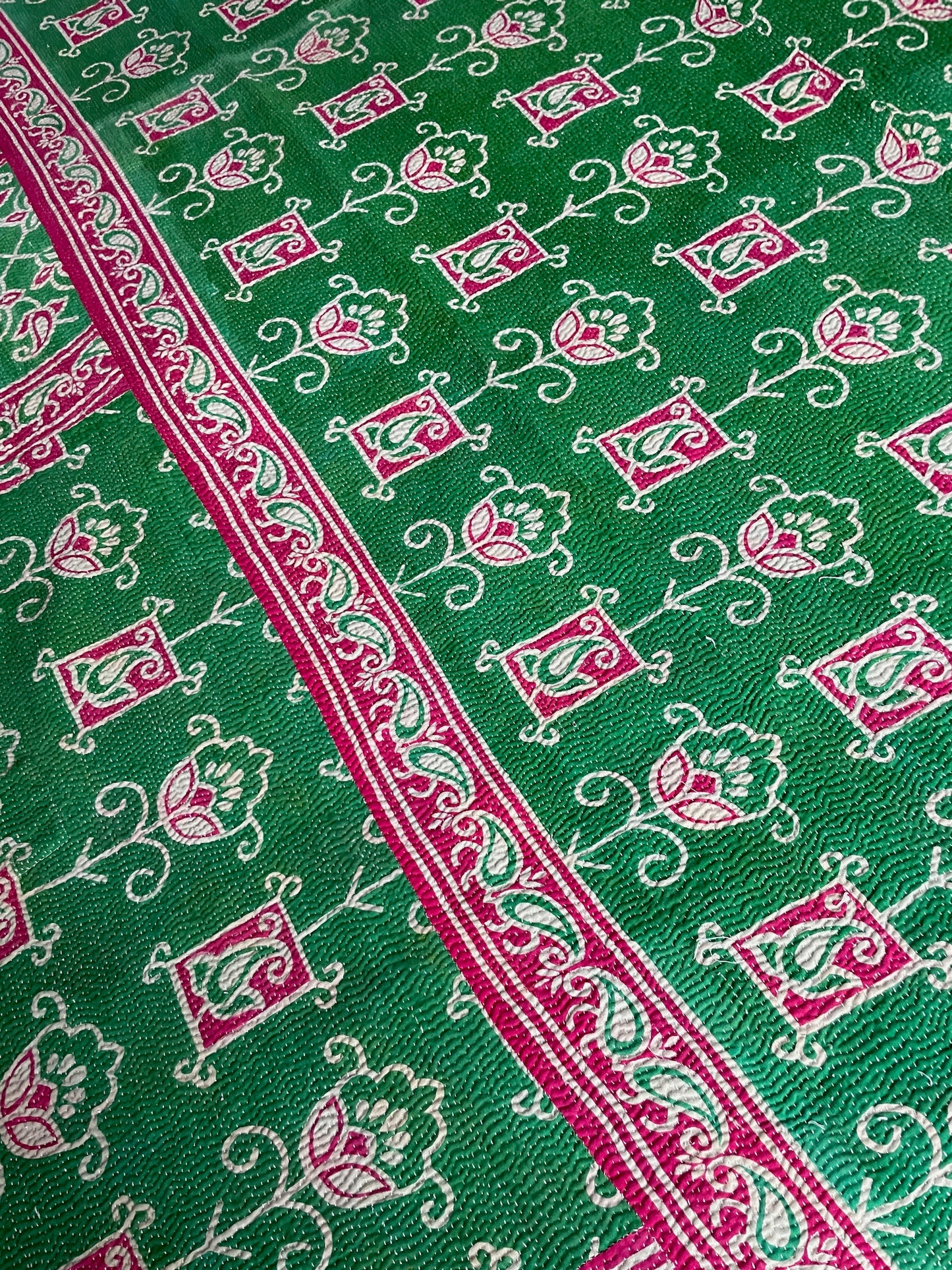 
                  
                    bright pink green kantha quilt cotton bedspread sofa throw single bedcover handstitched washable
                  
                