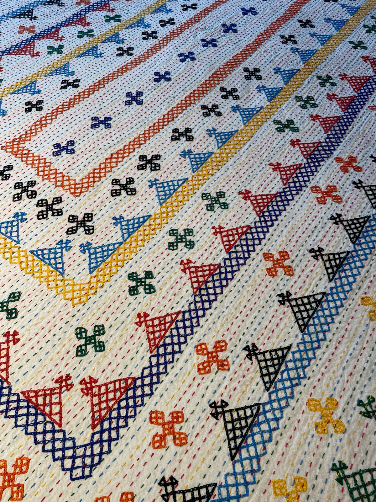 
                  
                    red blue yellow ralli quilt single kids or dorm room bedspread cotton washable comforter boho
                  
                