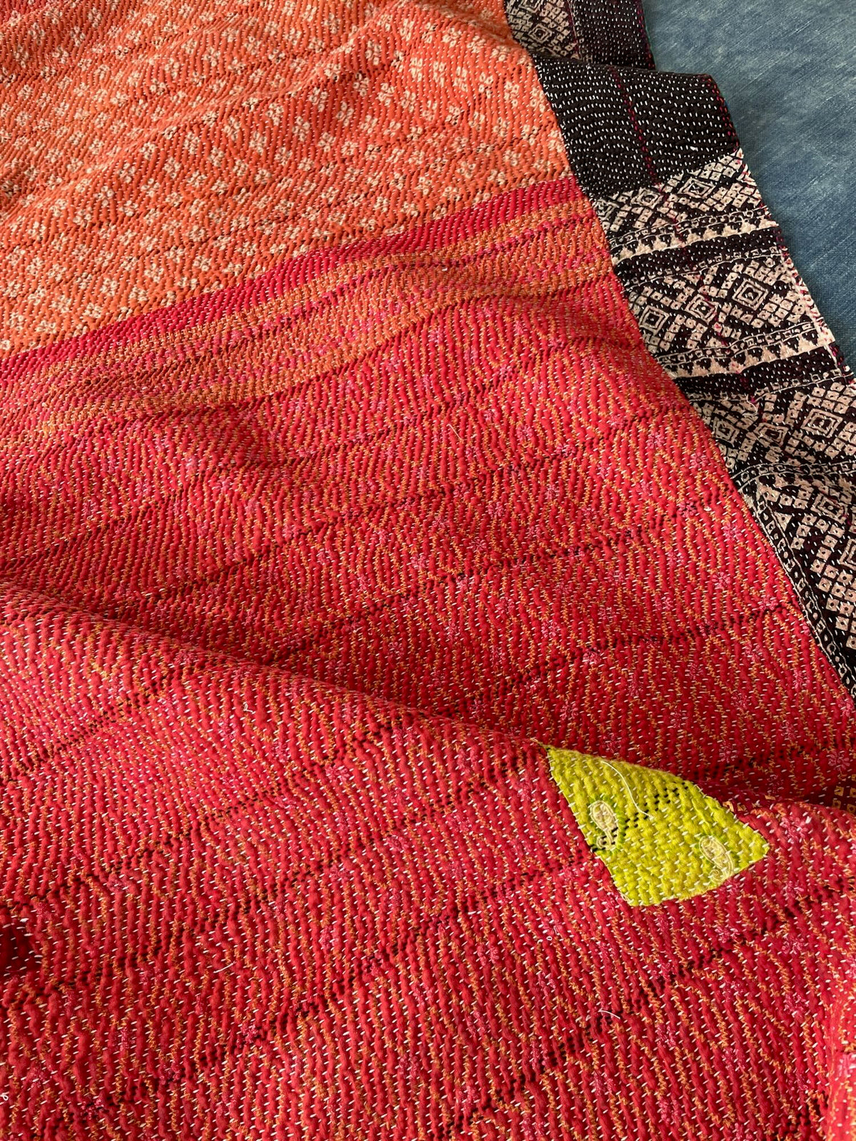 
                  
                    coral pink kantha qult vintage large bedspread cotton comforter handmade washable one-off
                  
                
