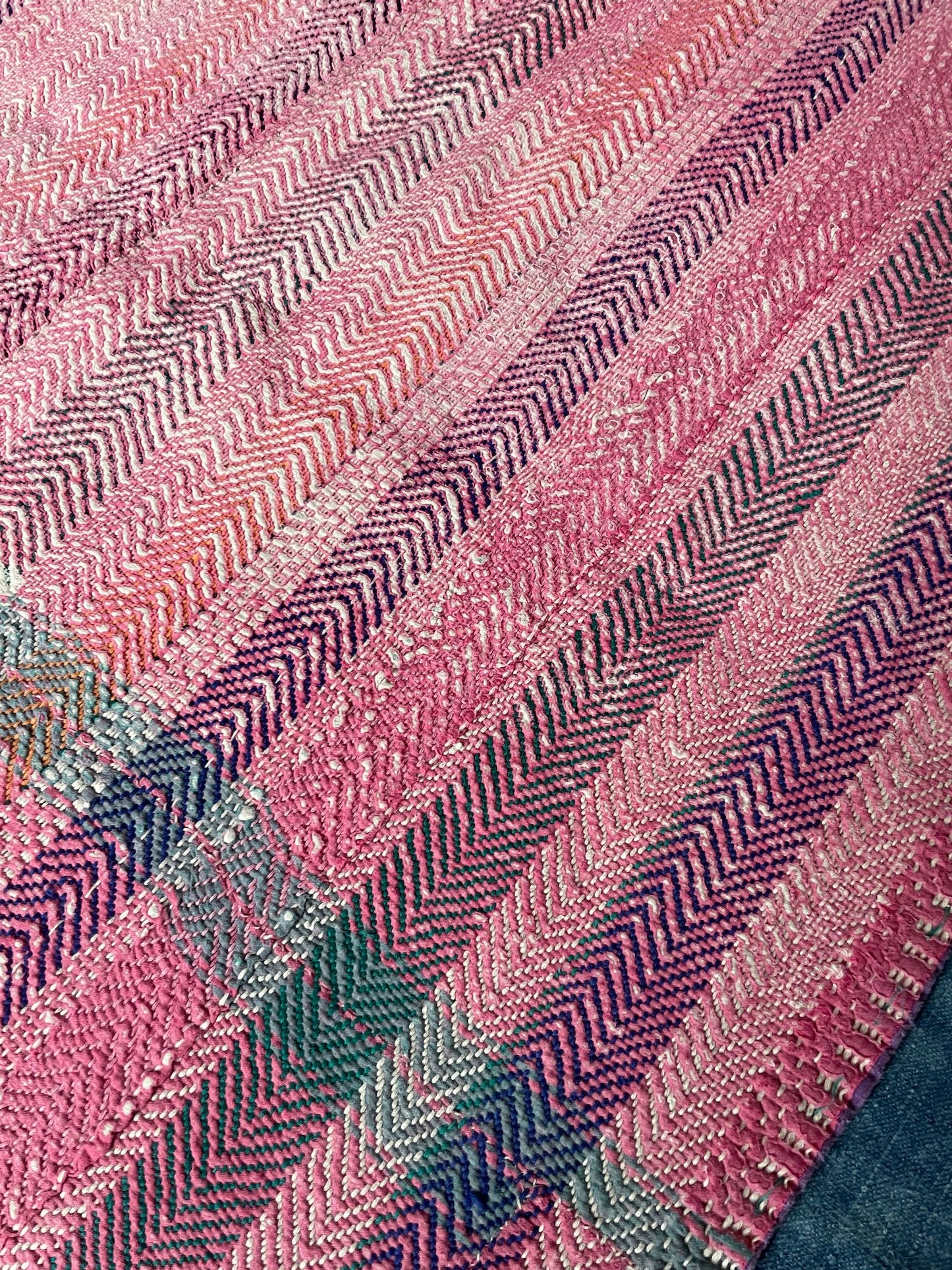 
                  
                    small pink kantha quilt faded soft cotton bedcover sofa throw herringbone stitch washable comforter
                  
                