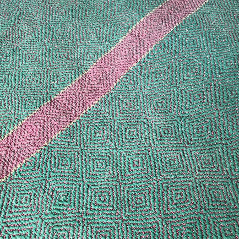 
                  
                    pink aqua green teal sofa throw kantha quilt bedcover decorative textile cotton bedspread washable
                  
                