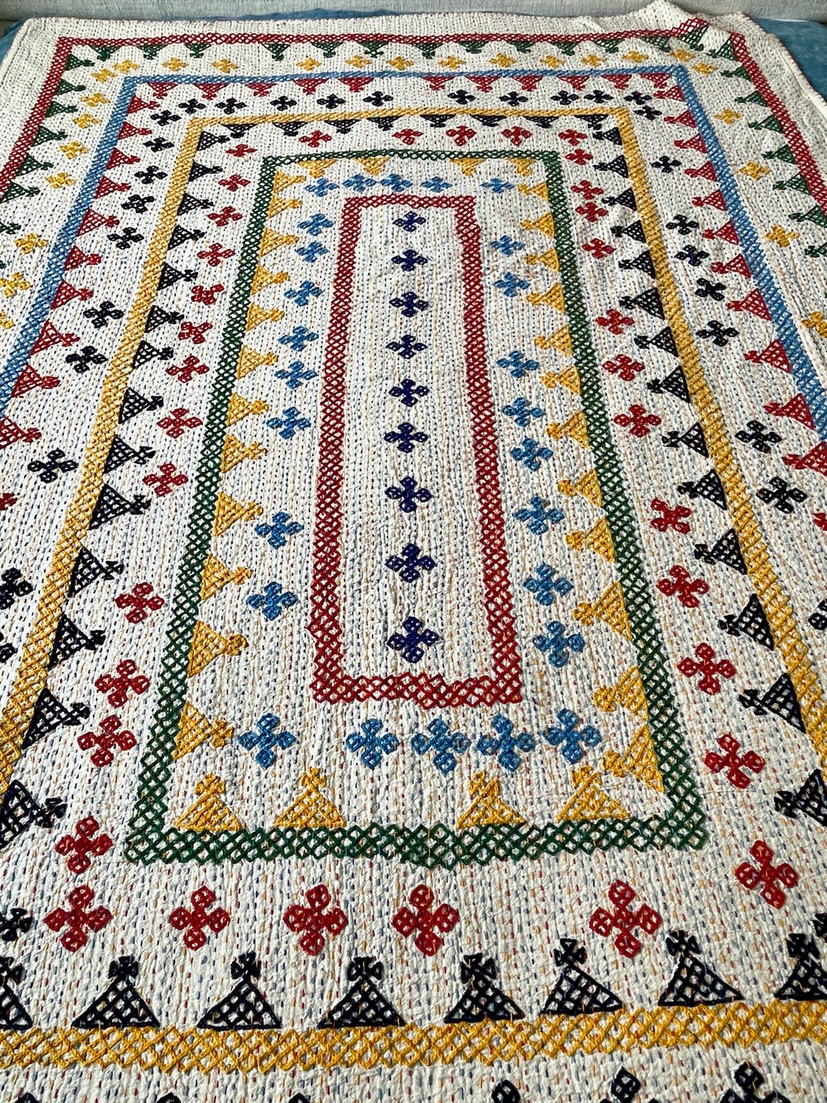 
                  
                    ralli quilt single bedspread bright primary colours embroidered comforter for kids room
                  
                