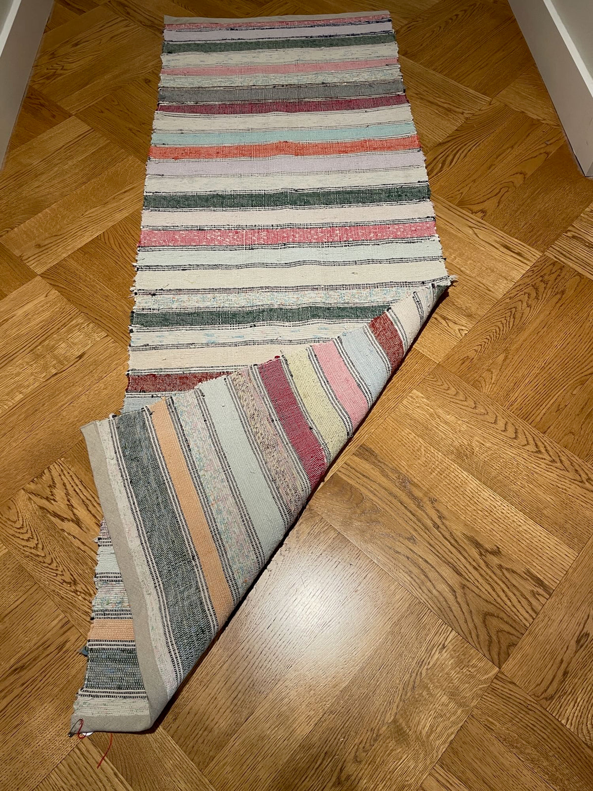 
                  
                    striped colourful cotton rag rug vintage floor runner machine washable kitchen mat uk
                  
                