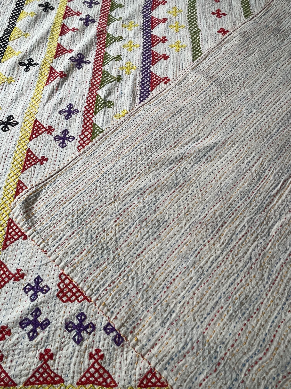
                  
                    red yellow purple green bedspread embroidered ralli quilt handmade cotton washable comforter uk
                  
                