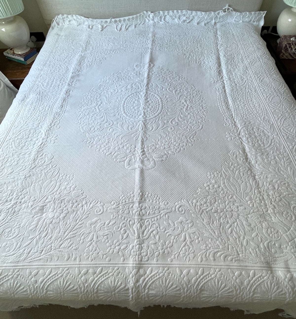 white cotton bedspread antique french pique de marseille bedcover large warm comforter uk
