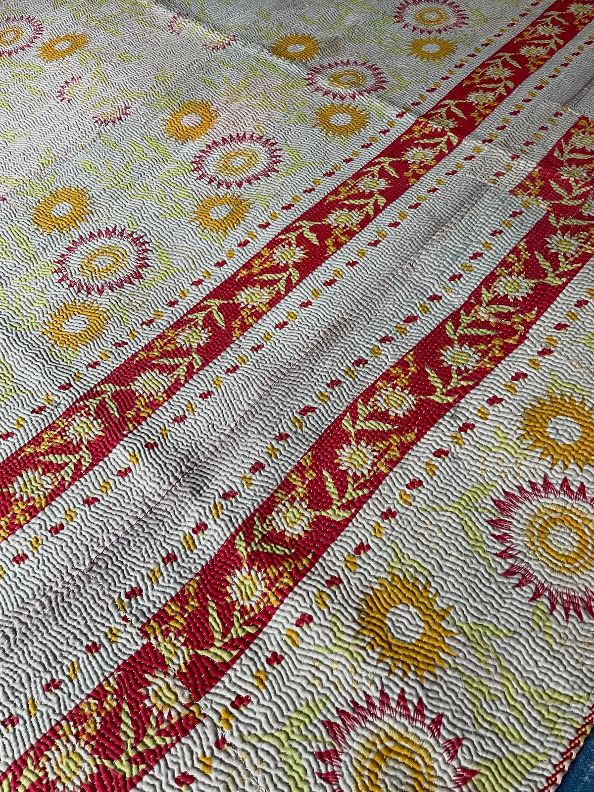 
                  
                    pink yellow striped vintage kantha quilt cotton single bedspread sofa throw washable uk
                  
                