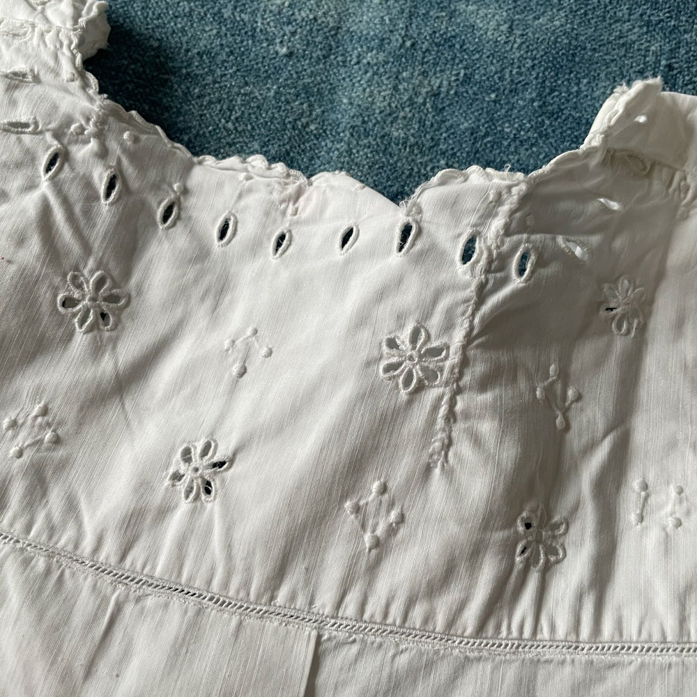 
                  
                    antique french chemise nightdress cosplay costume white embroidered cotton hand stitched RC
                  
                