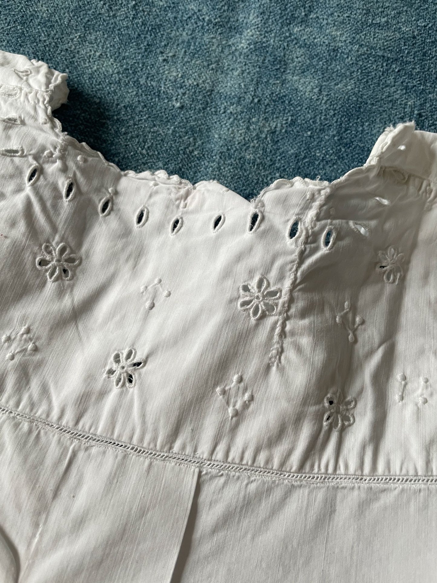 
                  
                    antique french chemise nightdress cosplay costume white embroidered cotton hand stitched RC
                  
                