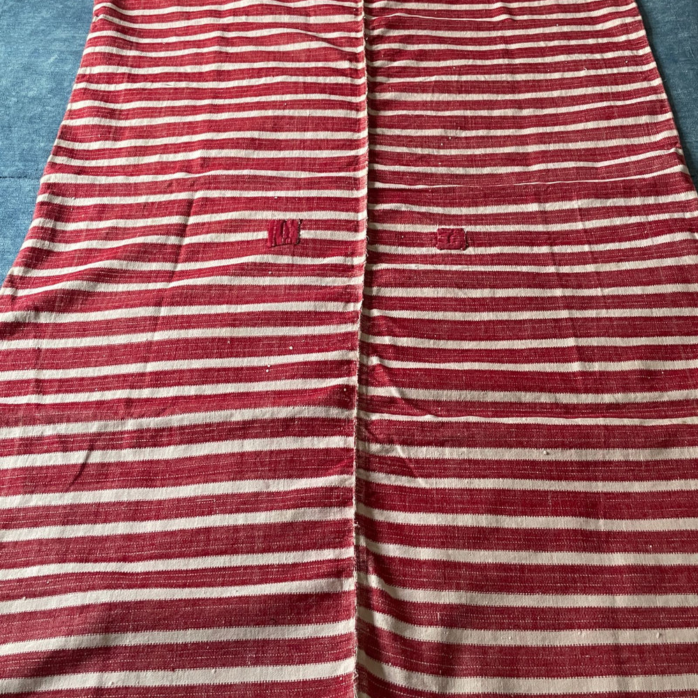 red white stripe fabric upholstery cushions east european hard wearing rustic textile washable