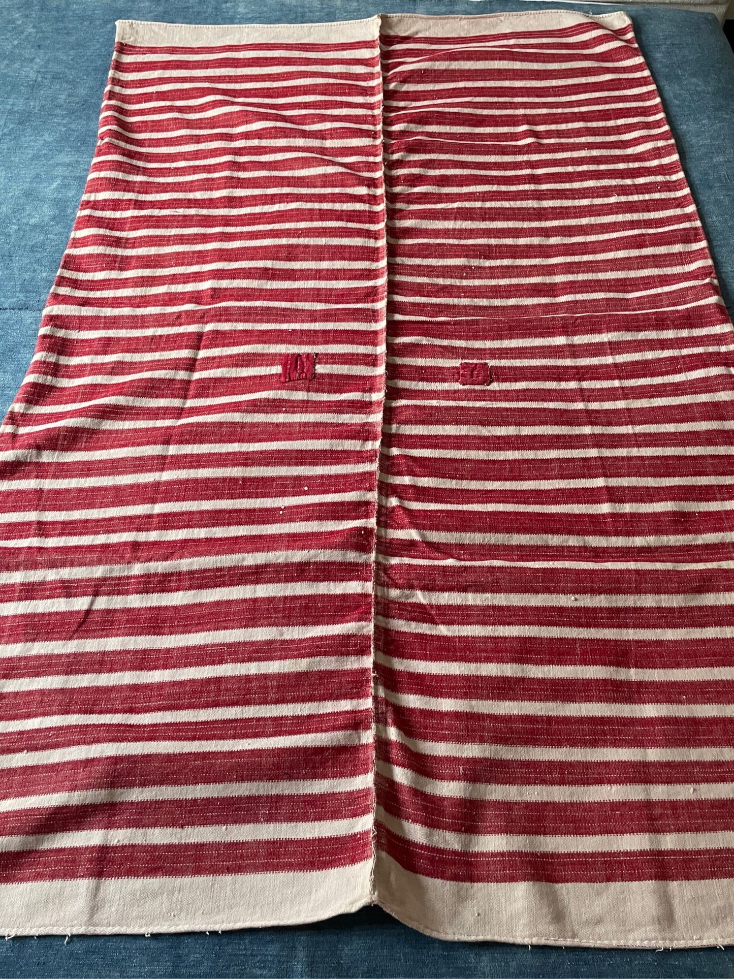 red white stripe fabric upholstery cushions east european hard wearing rustic textile washable