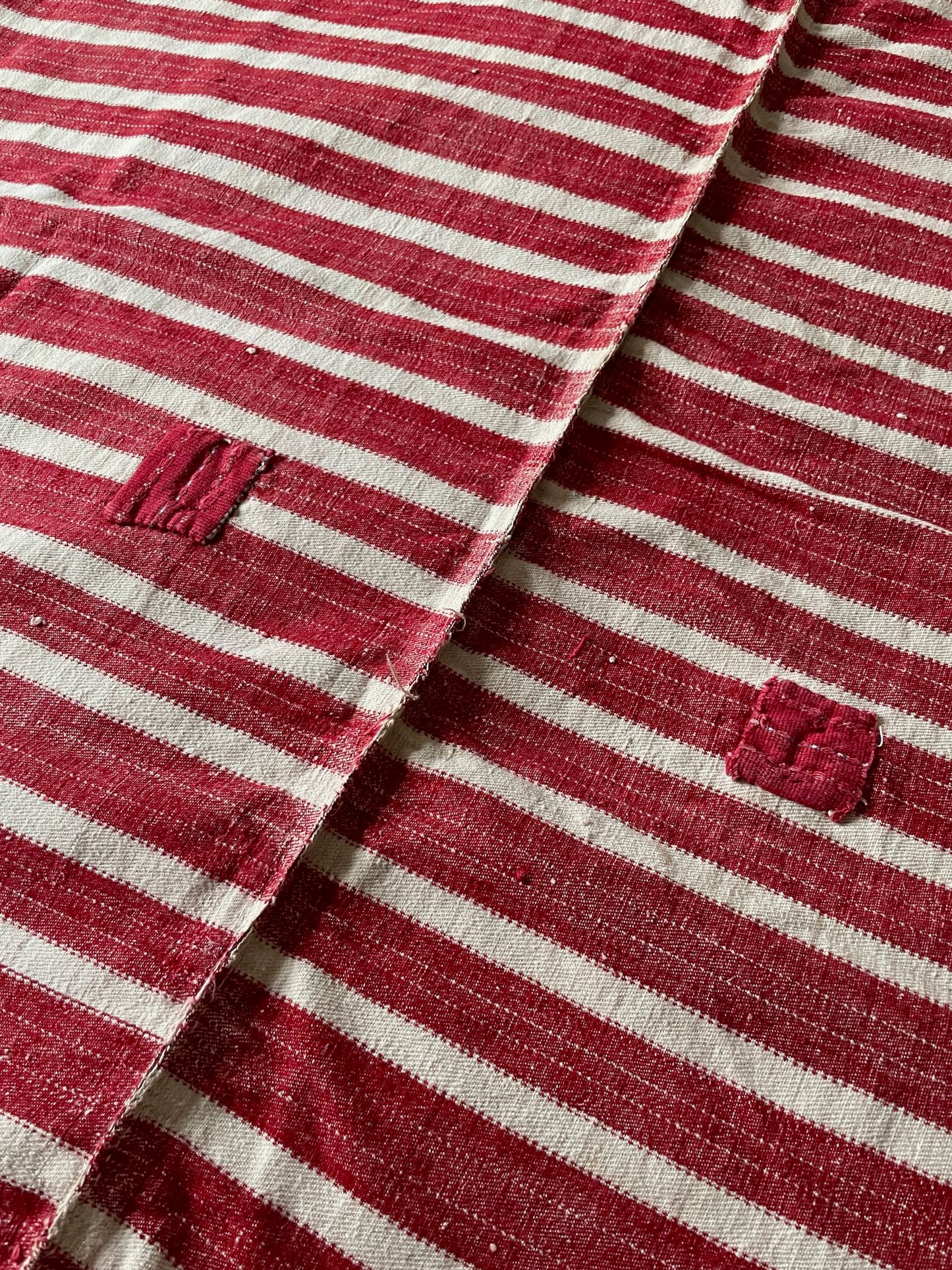 
                  
                    red white stripe fabric upholstery cushions east european hard wearing rustic textile washable
                  
                