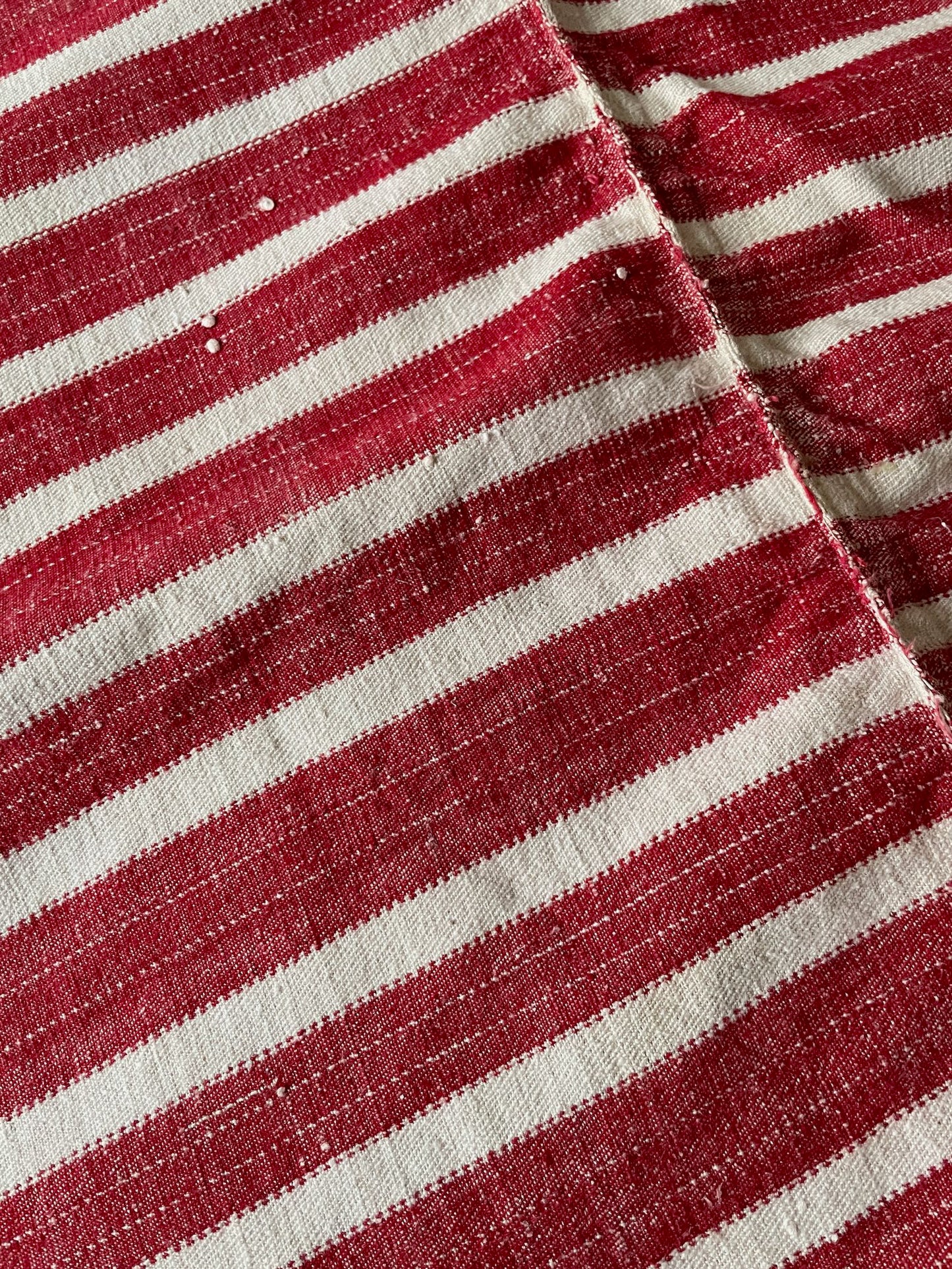 
                  
                    red white stripe fabric upholstery cushions east european hard wearing rustic textile washable
                  
                