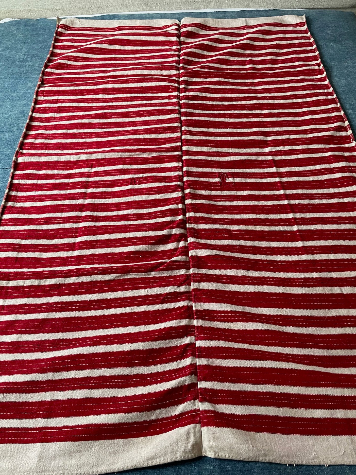 
                  
                    red white stripe fabric upholstery cushions east european hard wearing rustic textile washable
                  
                