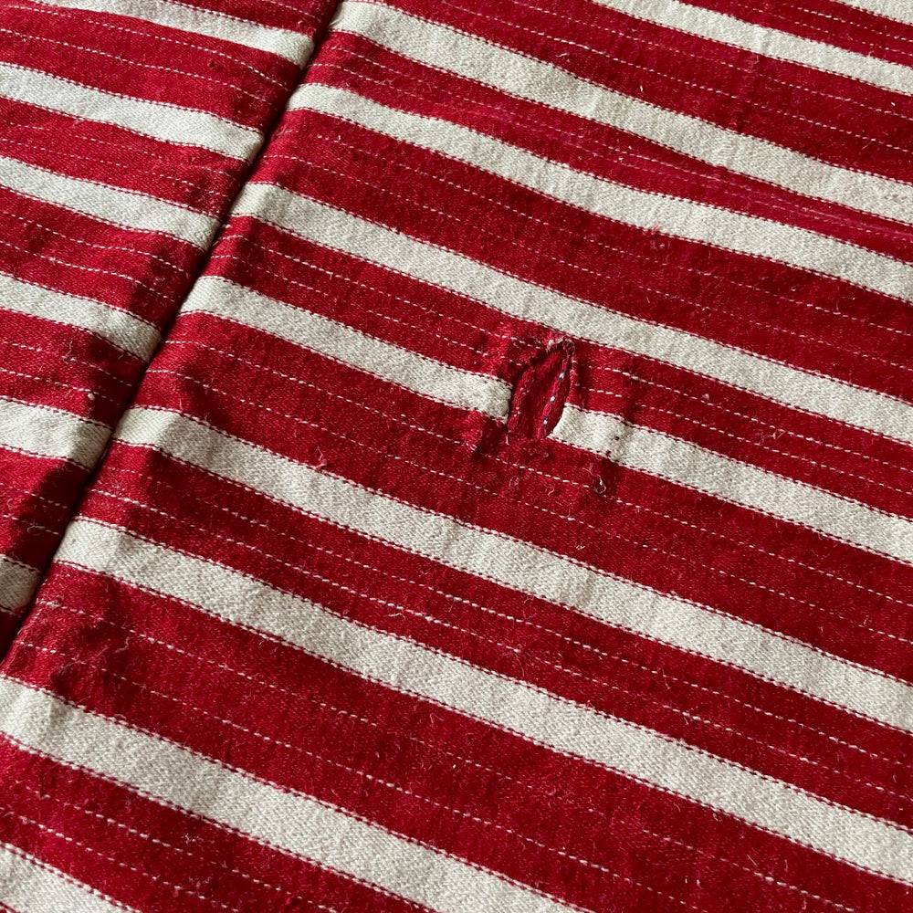 
                  
                    red white stripe fabric upholstery cushions east european hard wearing rustic textile washable
                  
                