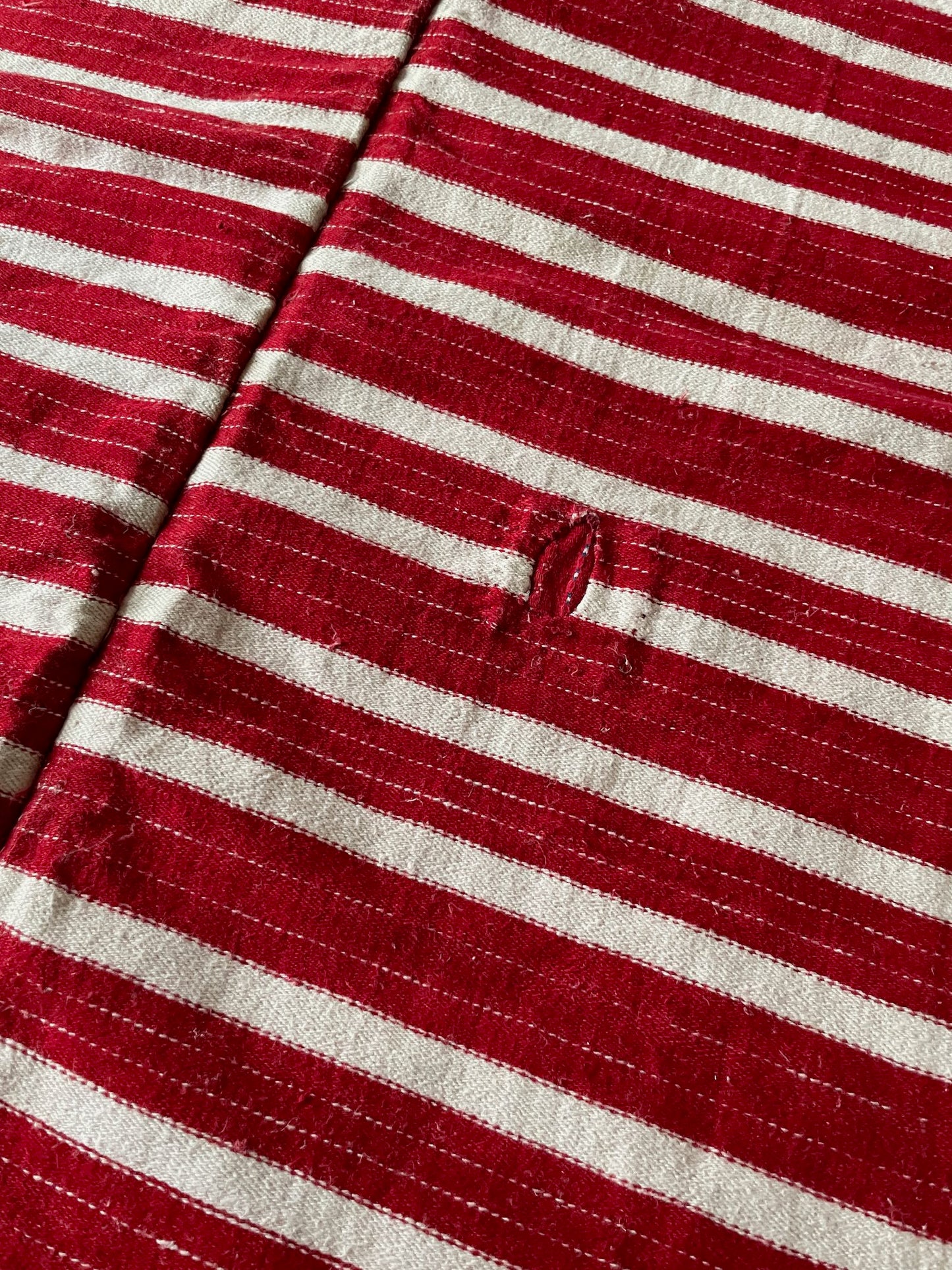 
                  
                    red white stripe fabric upholstery cushions east european hard wearing rustic textile washable
                  
                