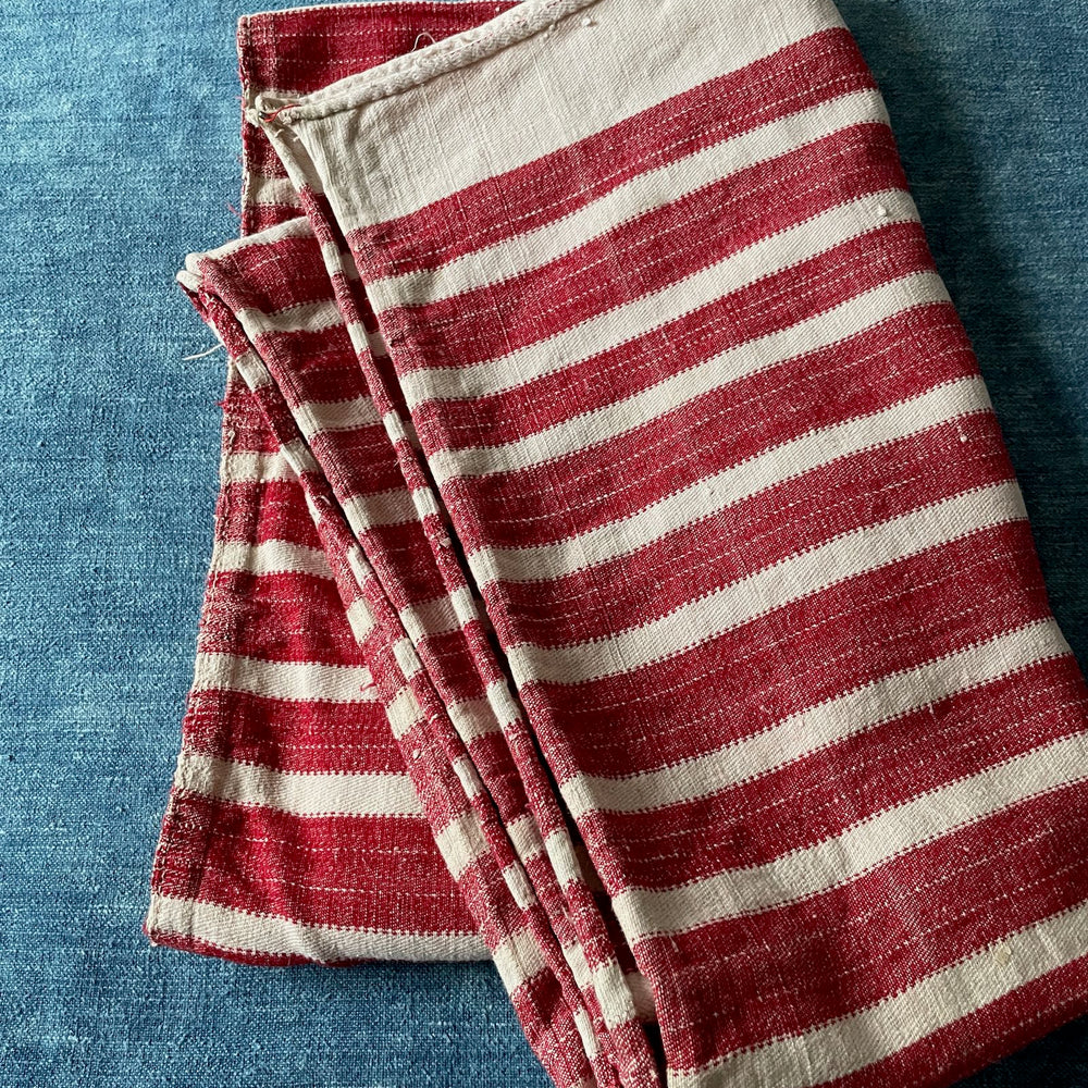 red white stripe fabric upholstery cushions east european hard wearing rustic textile washable