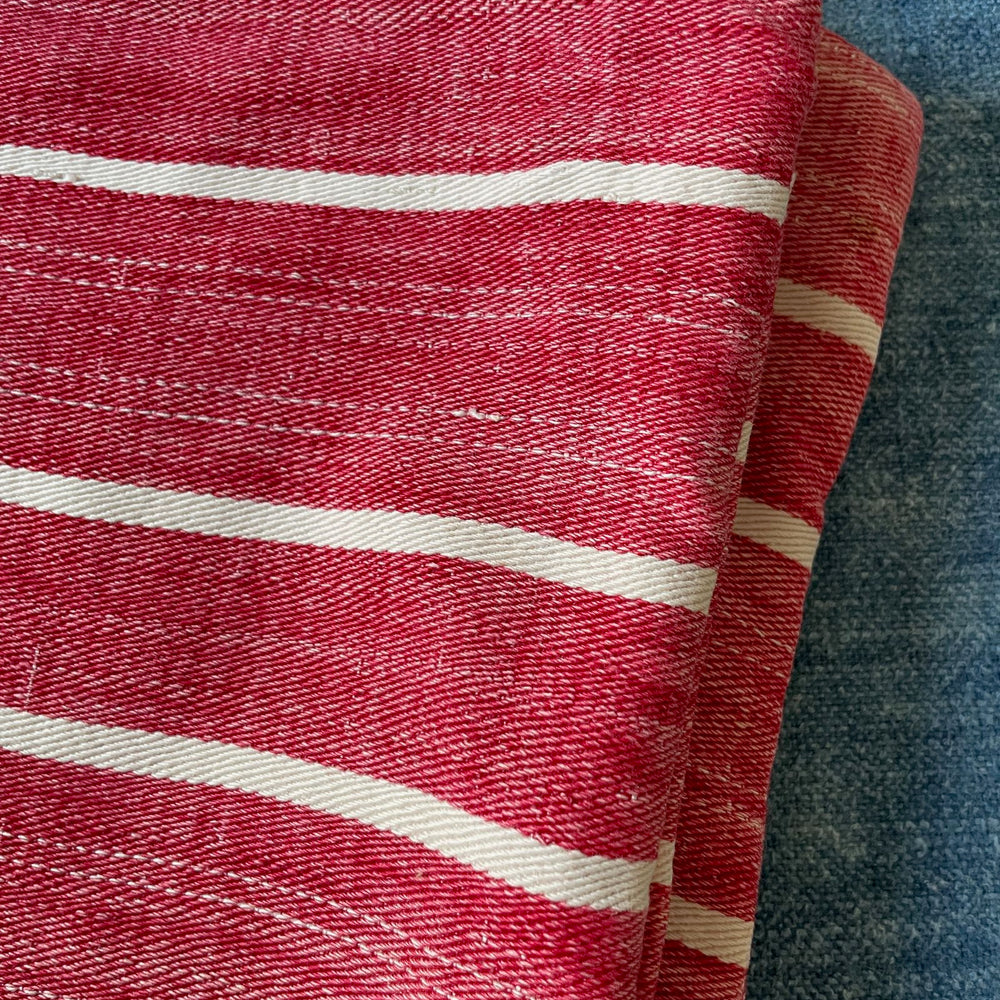 
                  
                    red white stripe cotton pillow cover couch cushion upholstery fabric sewing project washable vintage
                  
                