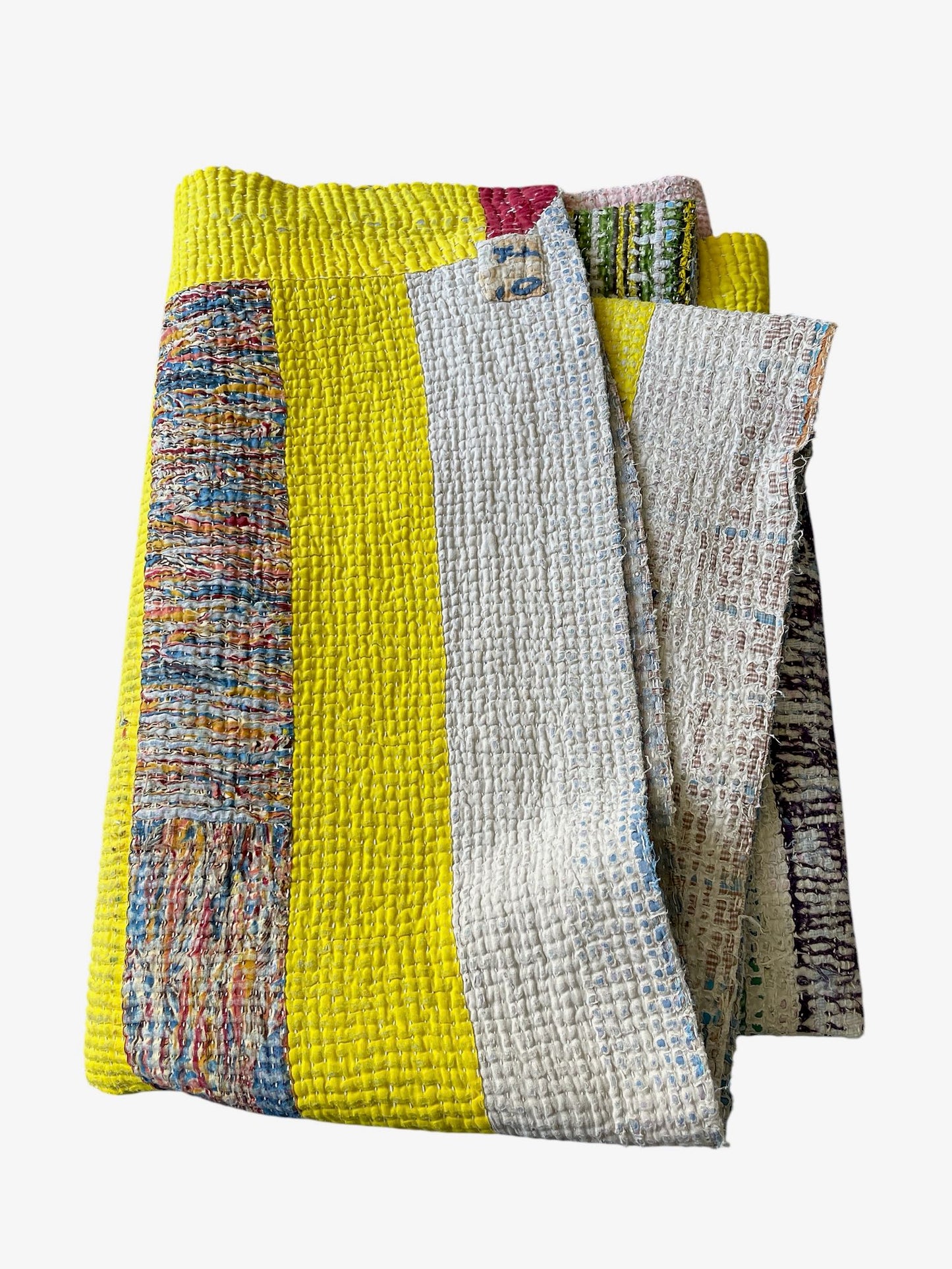 
                  
                    acid yellow pink green striped patchwork kantha quilt cotton comforter sofa throw cotton washable
                  
                