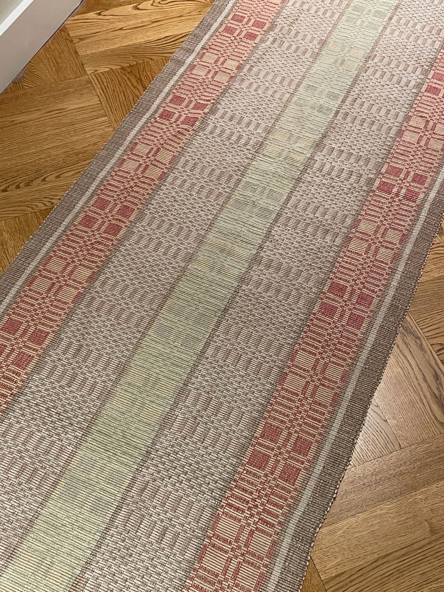 
                  
                    long hall runner hungarian rips rug floor carpet entry way mat vintage cotton woven geometric
                  
                