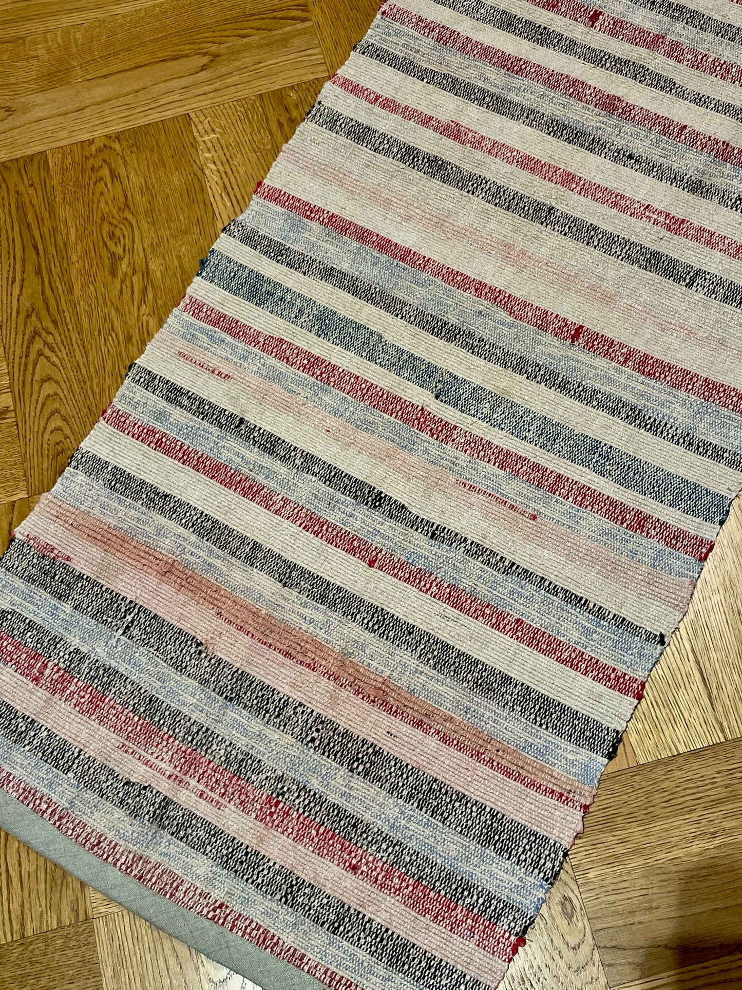 striped hall runner rag rug hall floor carpet bath mat kitchen mat blue red pink grey  washable