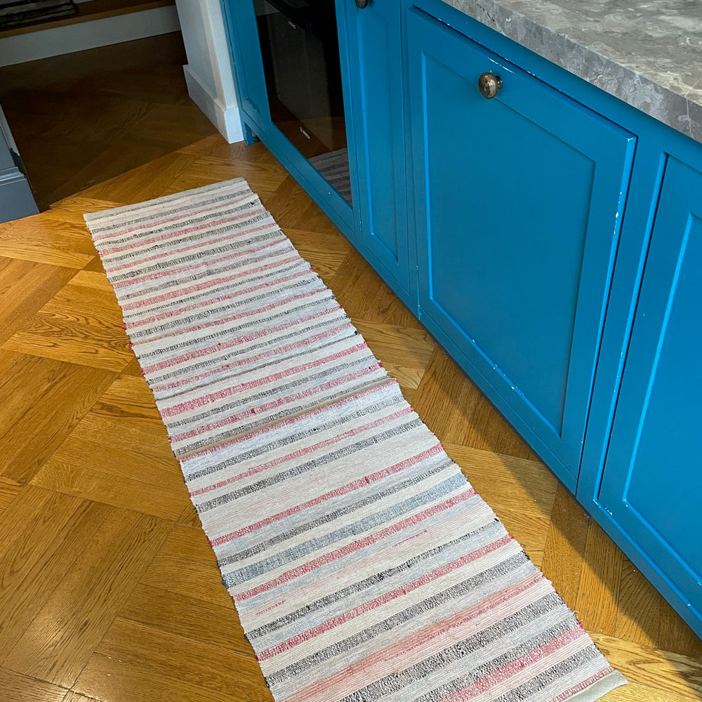 
                  
                    striped hall runner rag rug hall floor carpet bath mat kitchen mat blue red pink grey  washable
                  
                