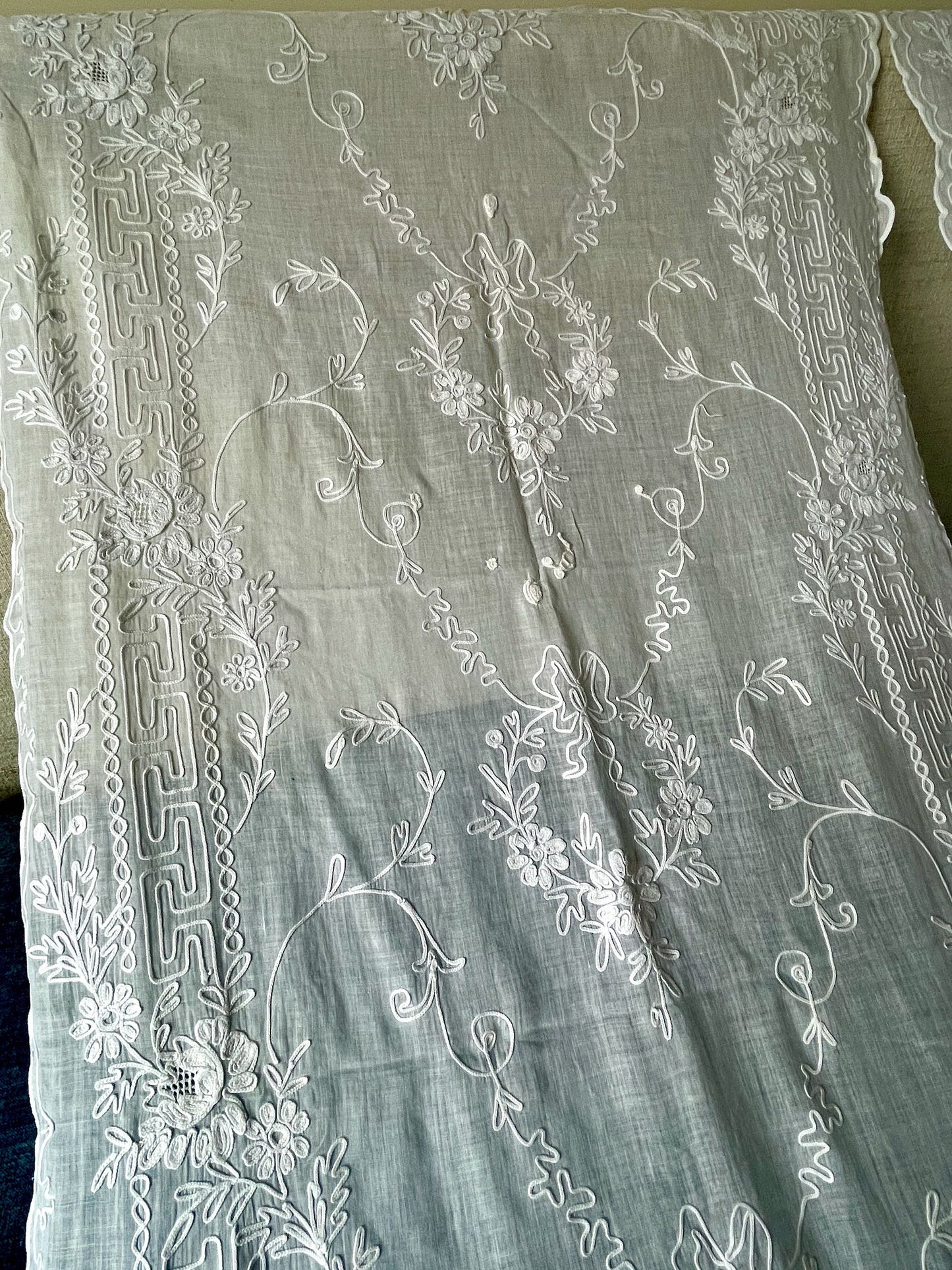 
                  
                    antique french curtains pair broderie cornelys embroidered white long sheer cotton chateau
                  
                
