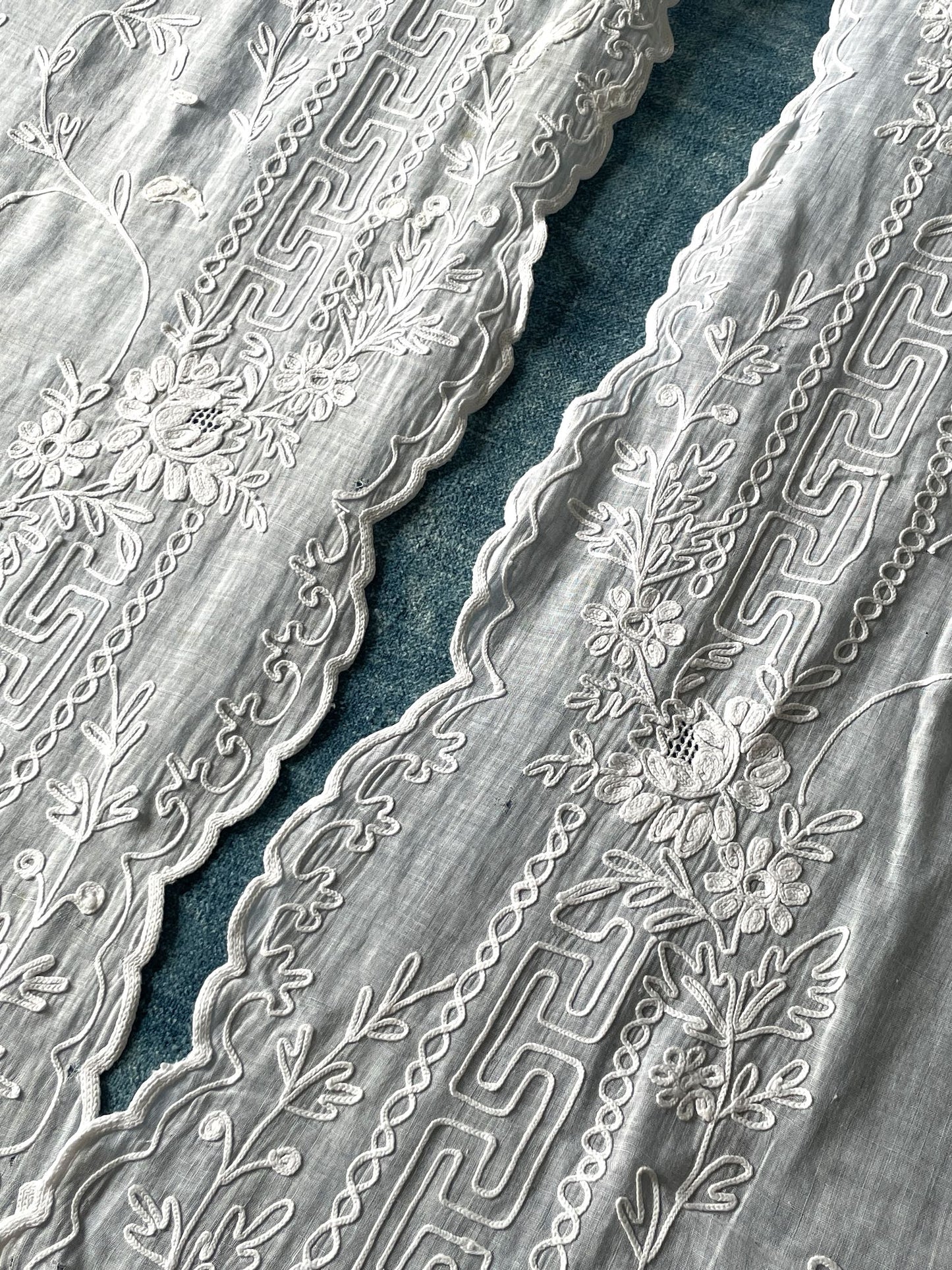 
                  
                    antique french curtains pair broderie cornelys embroidered white long sheer cotton chateau
                  
                